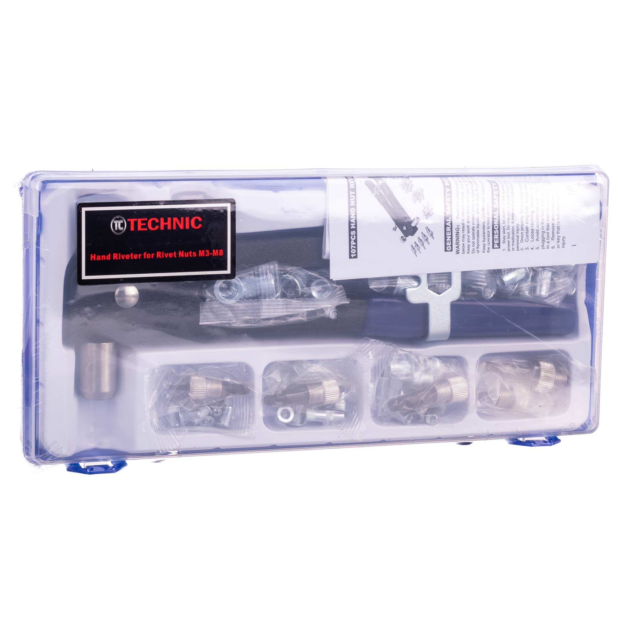 Ruční nýtovačka pro M3 M4 M5 M6 M8 Sada 100x nýtovacích matic