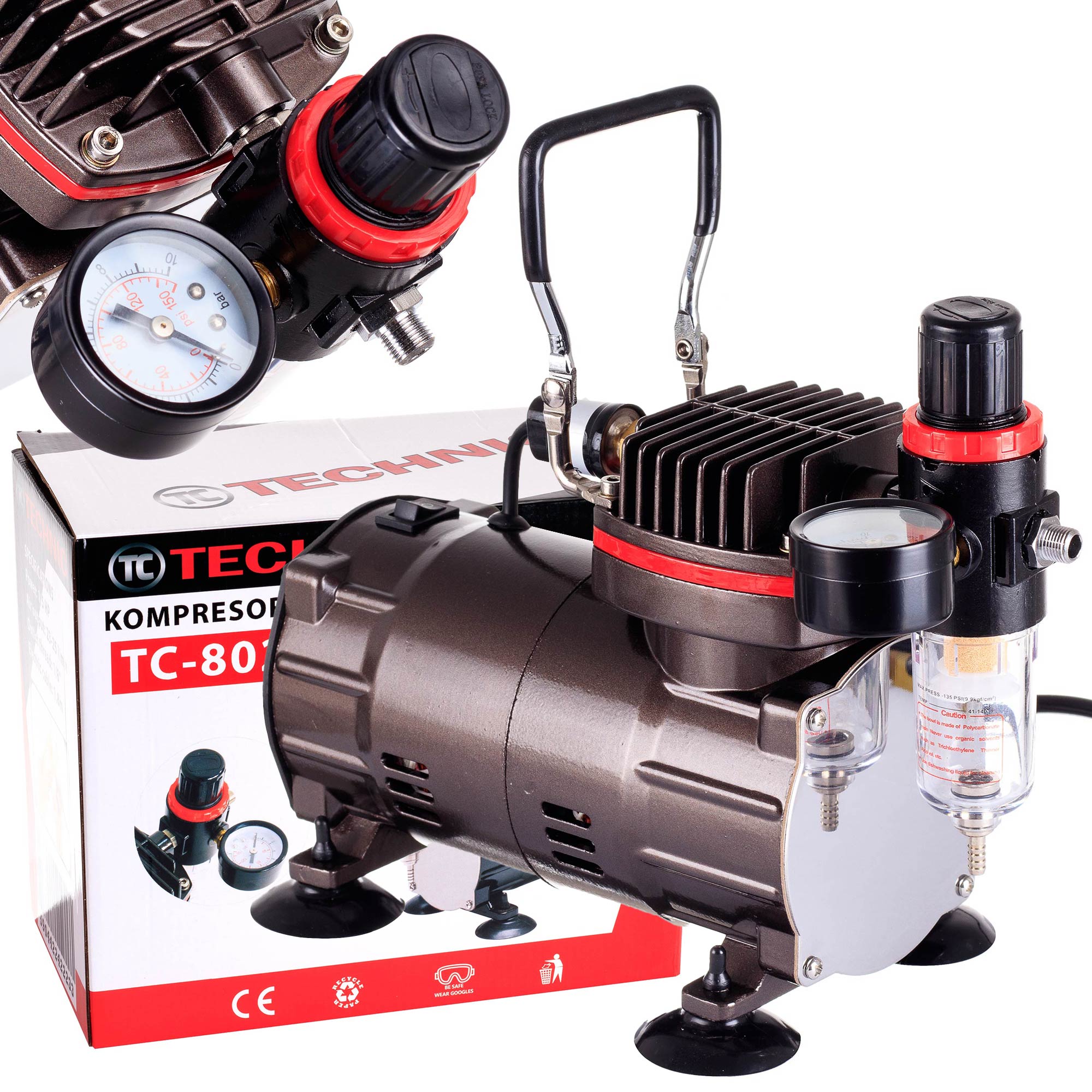 Kompresor pro Airbrush, Kompresor Účinný, Malý, Tichý, Bezolejový, 23 l/min