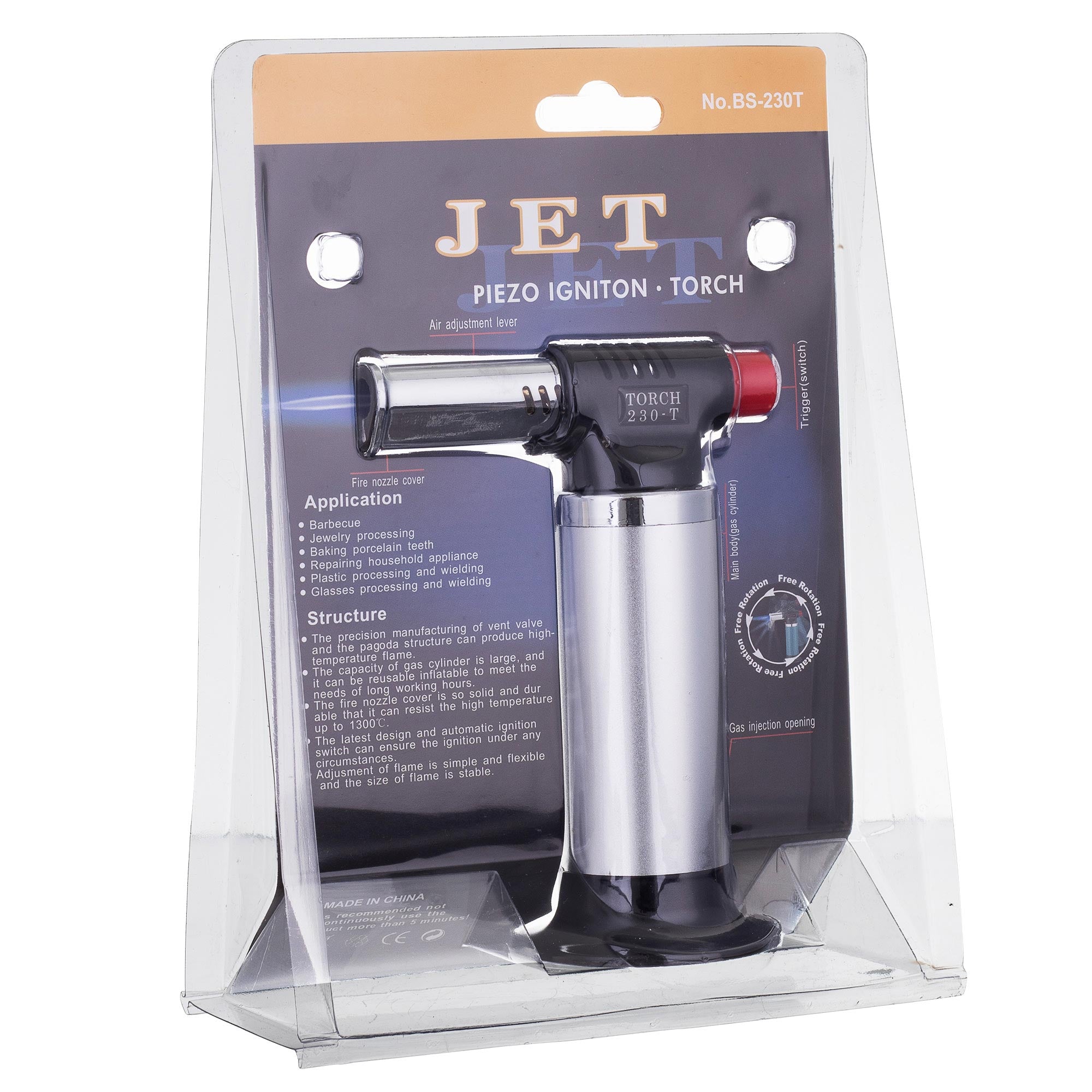 Piezoelektrický plynový hořák, hliníkový zapalovač Creme Brulee pro plynový zapalovač