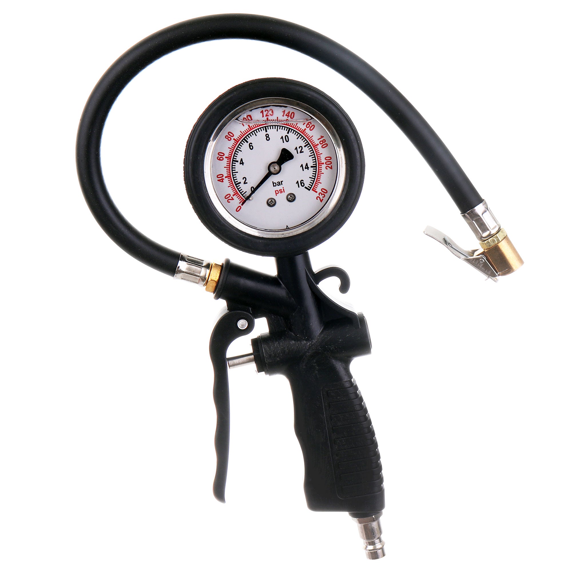 Pneumatická pistole na huštění pneumatik s glycerinovým tlakoměrem