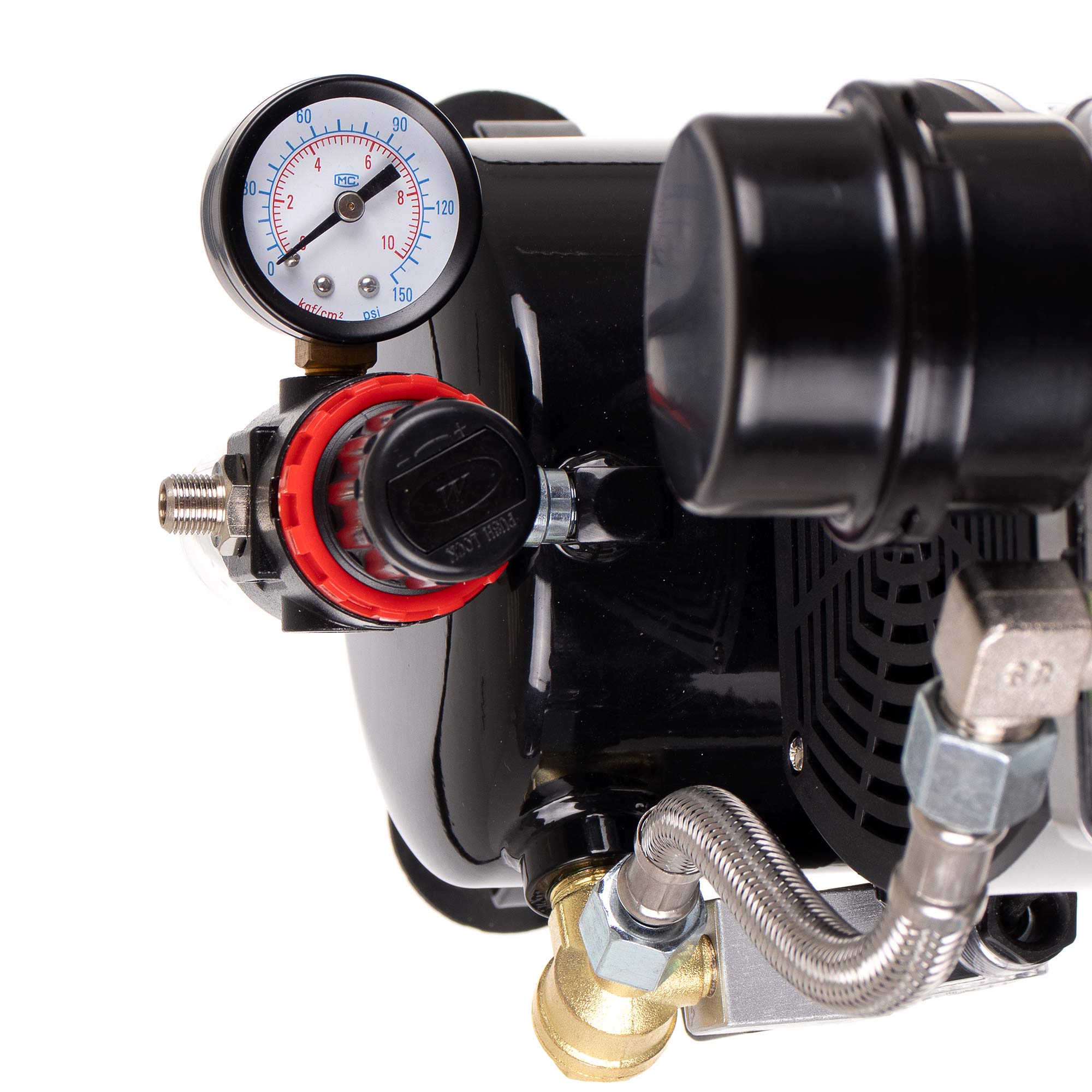 Výkonný Airbrush kompresor, 4L válec 350W Max 4 BAR 44 l/min Redukční filtr