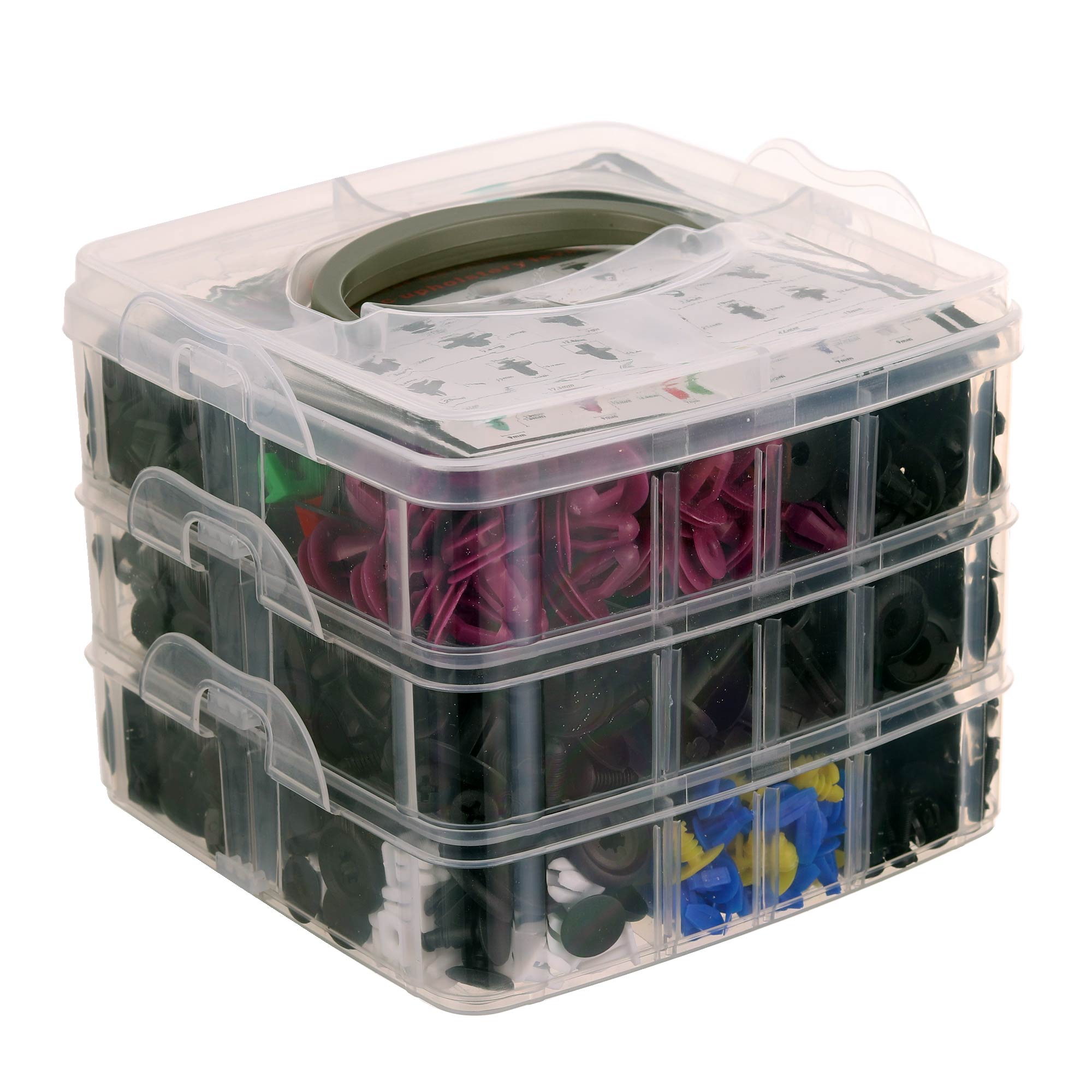 Sada klipů, kolíků, 680ks + stahováky čalounění Gripper