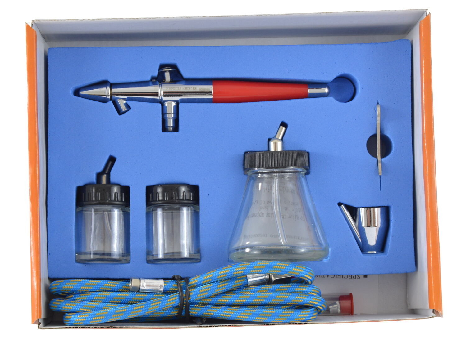 Airbrush, FENGDA Set tryska 0,5 0,8 1,0 mm HADICE 3x Tank Mini Gun