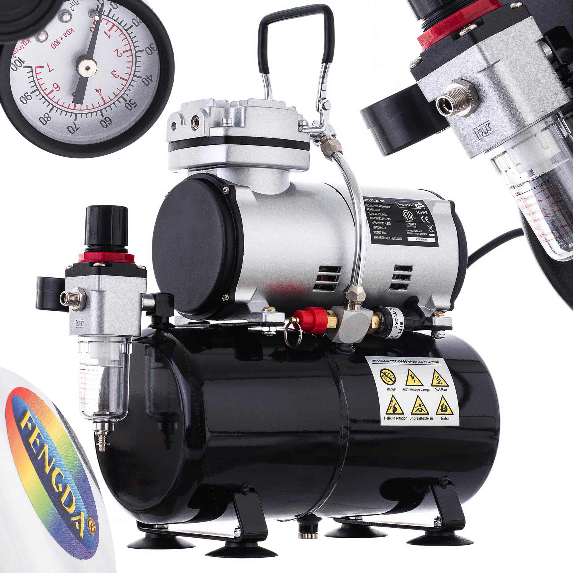 Airbrush kompresor s 3L VÁLCEM, originál AS-186