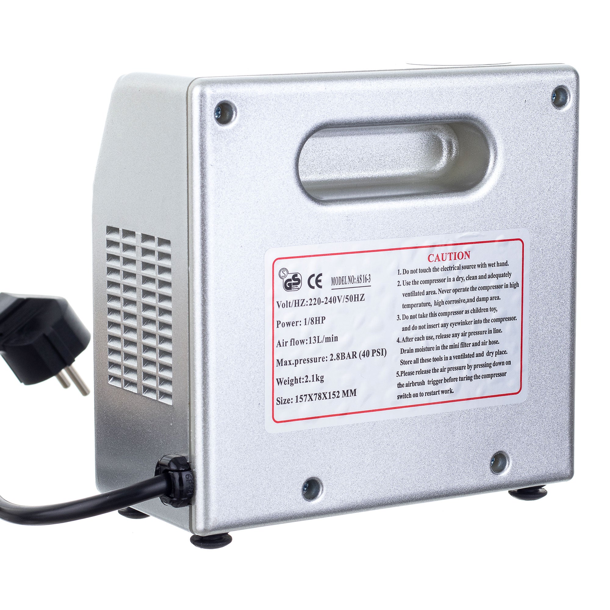 Píst Airbrush kompresor s reduktorem, tlakoměru