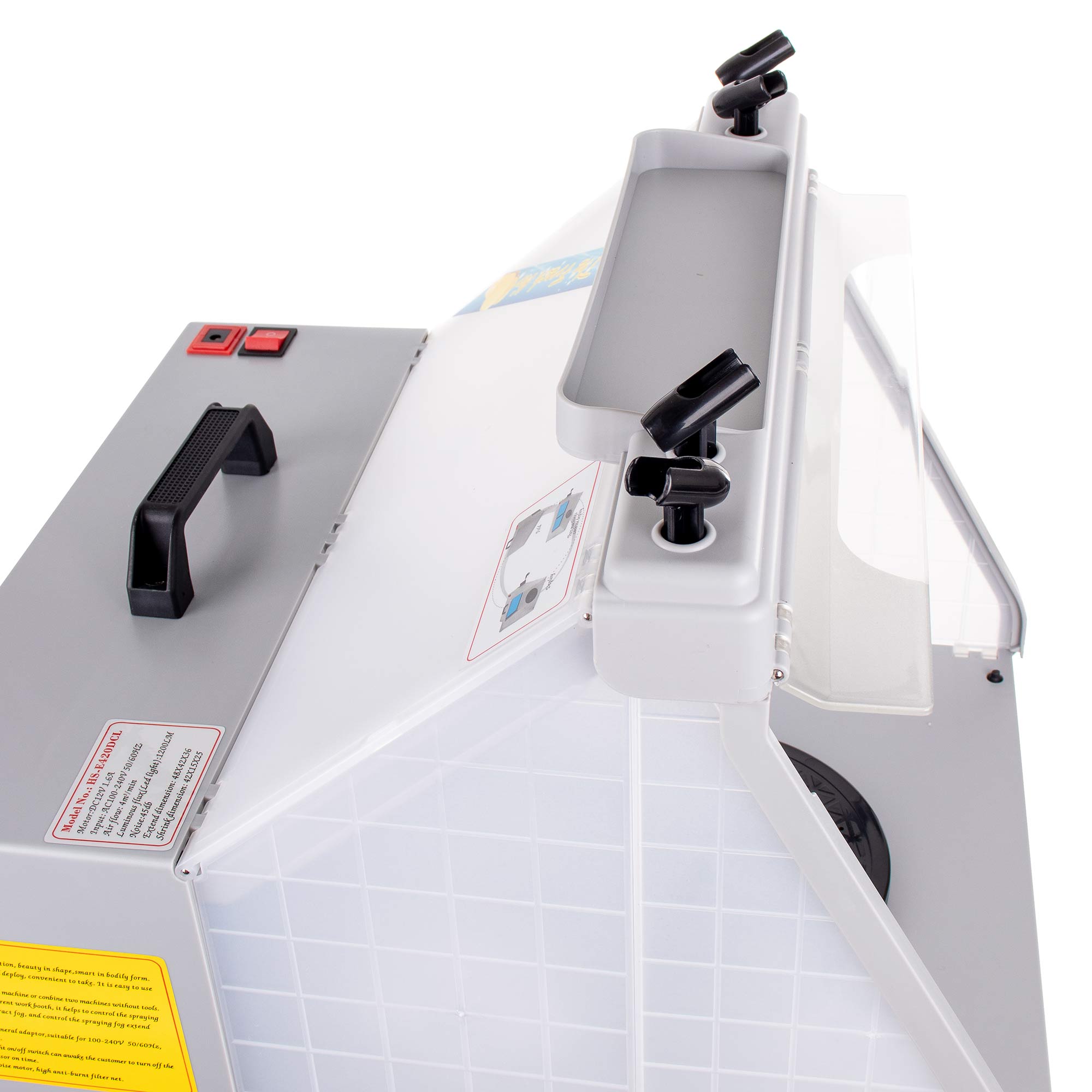 Modelovací lakovací kabina 4x držák airbrush police LED osvětlení