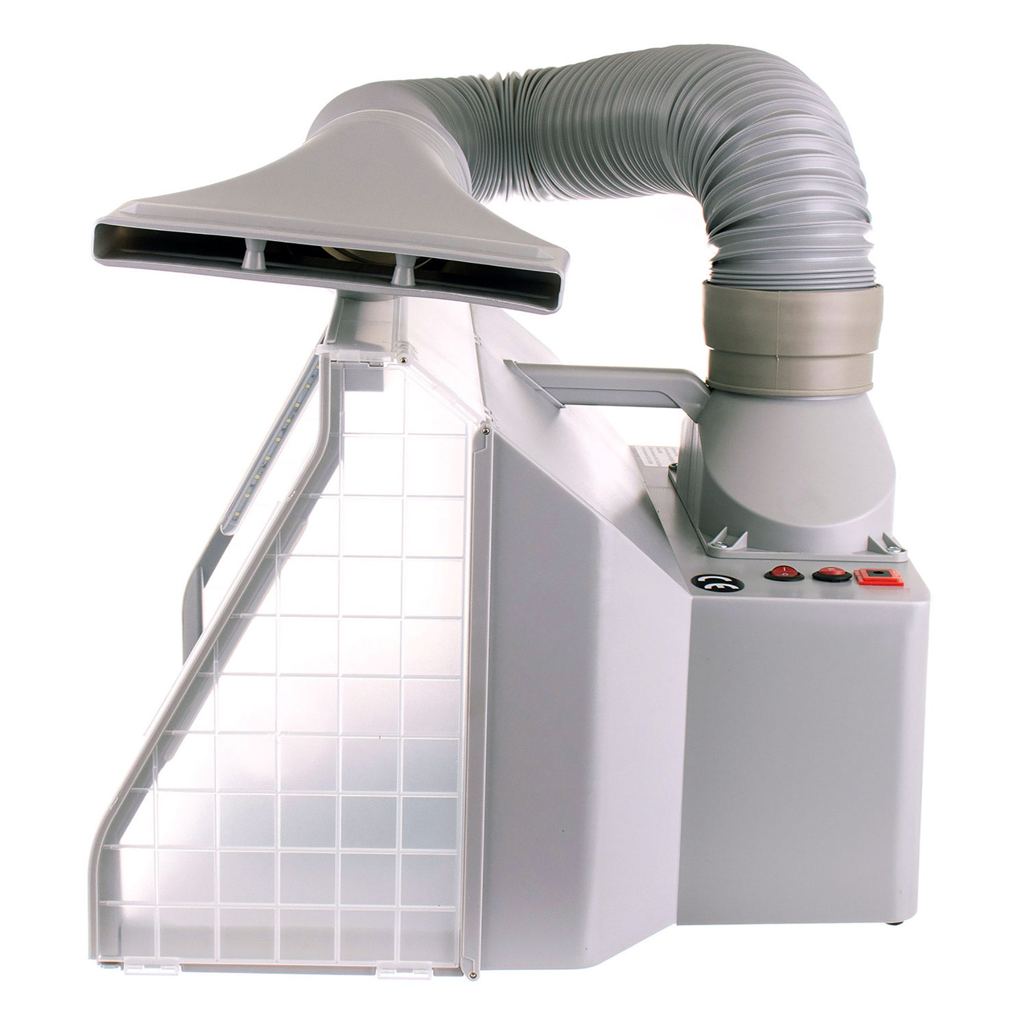 Modelovací kabina - Stříkací box HS-E550LK - s osvětlením LED, s dvojitým ventilátorem a rotačním stojanem - pro airbrush modeláře