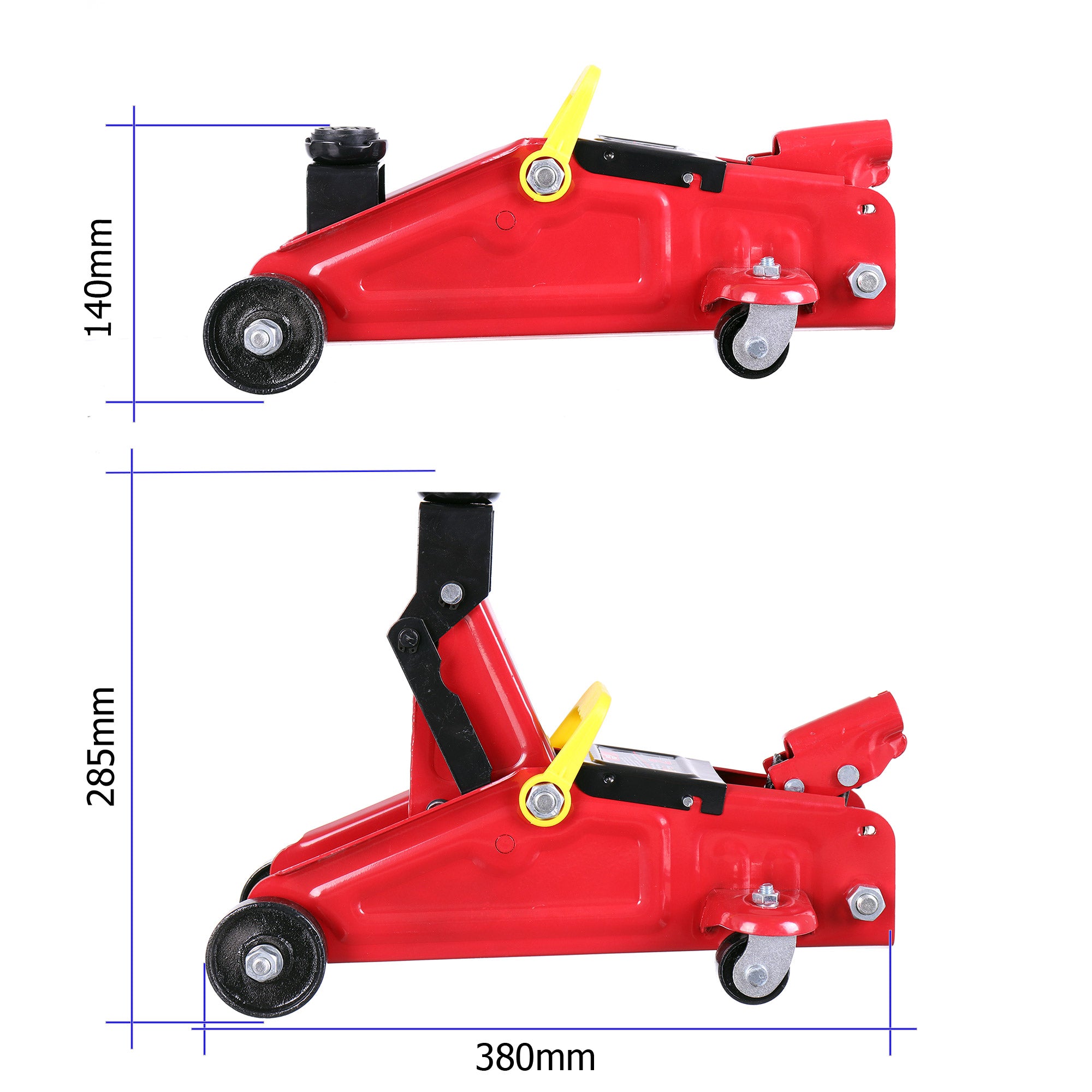 Hydraulický automobilový zvedák Frog Lever 2T 140-285mm + guma