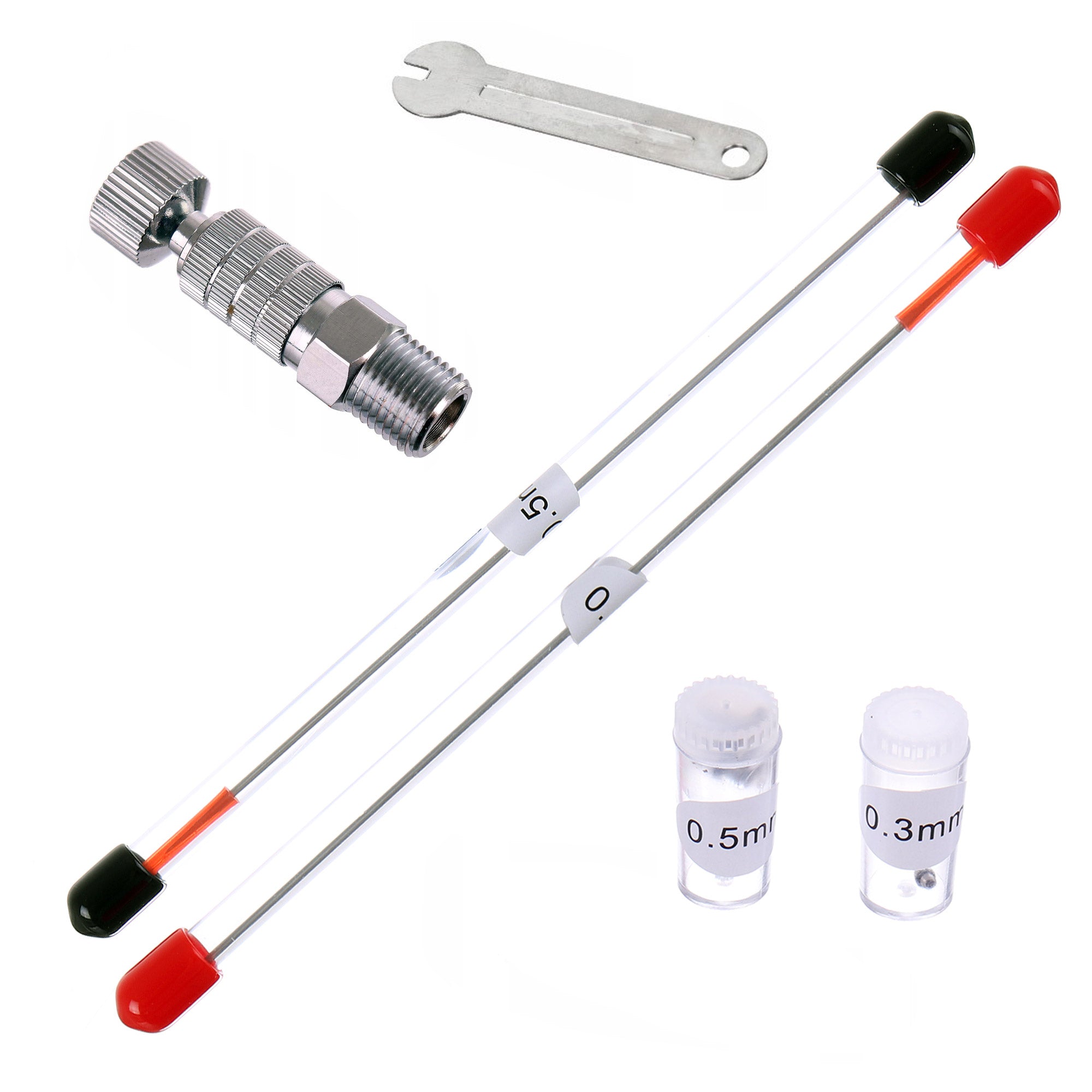 Modelovací airbrush, 3x trysky 0,2 0,3 0,5 + rychlospojka