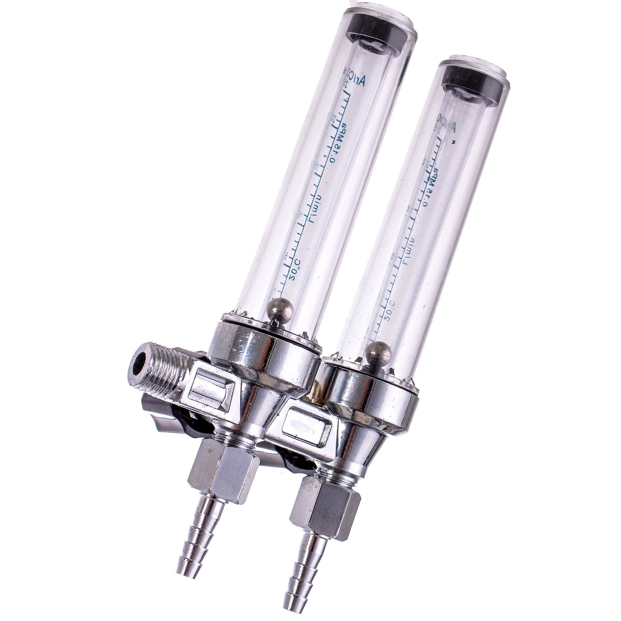 Dvojitý rotametr pro reduktor ARGON CO2 MIX M14