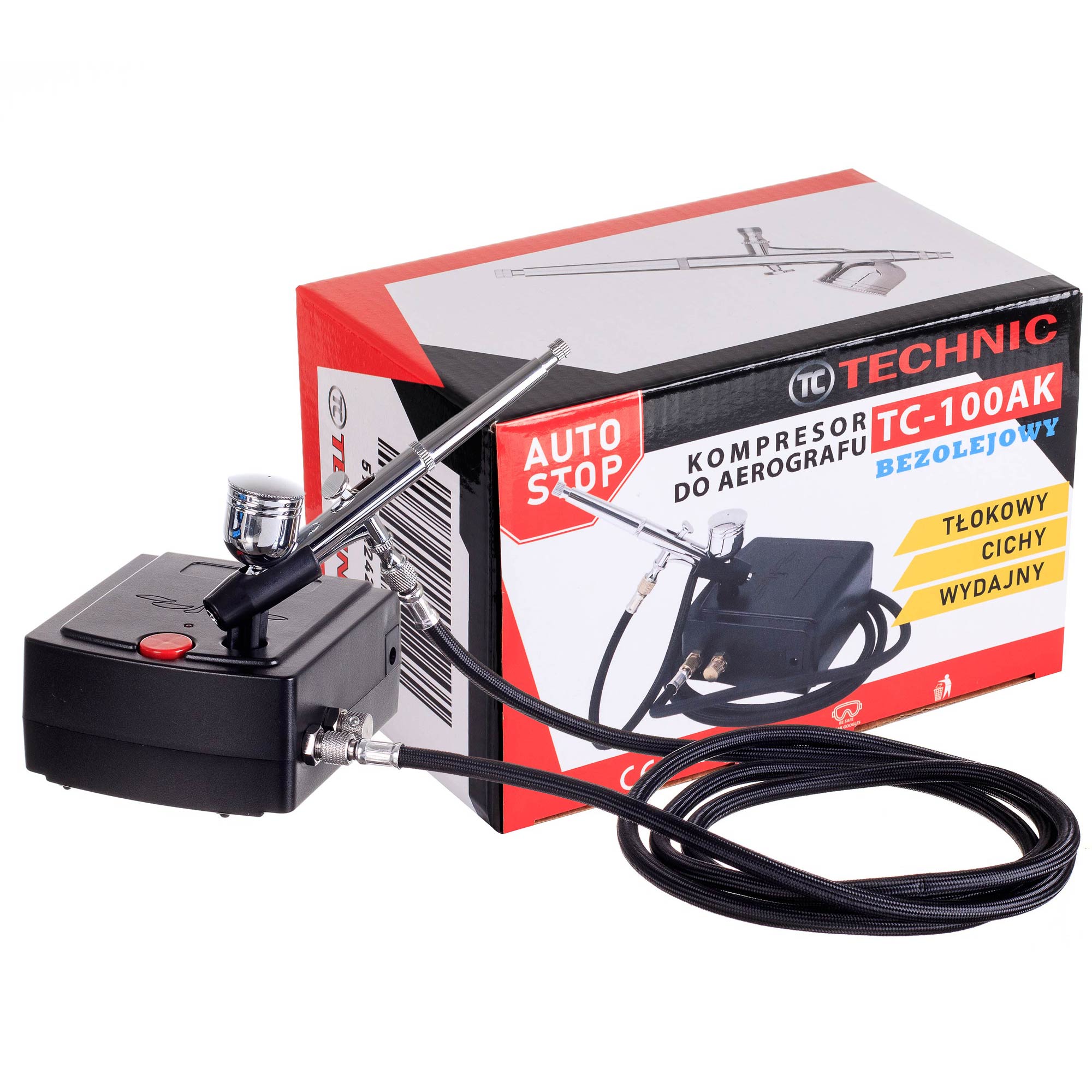 Tichý kompresor Airbrush Hadice Airbrush Nastavení kompresoru AUTO STOP