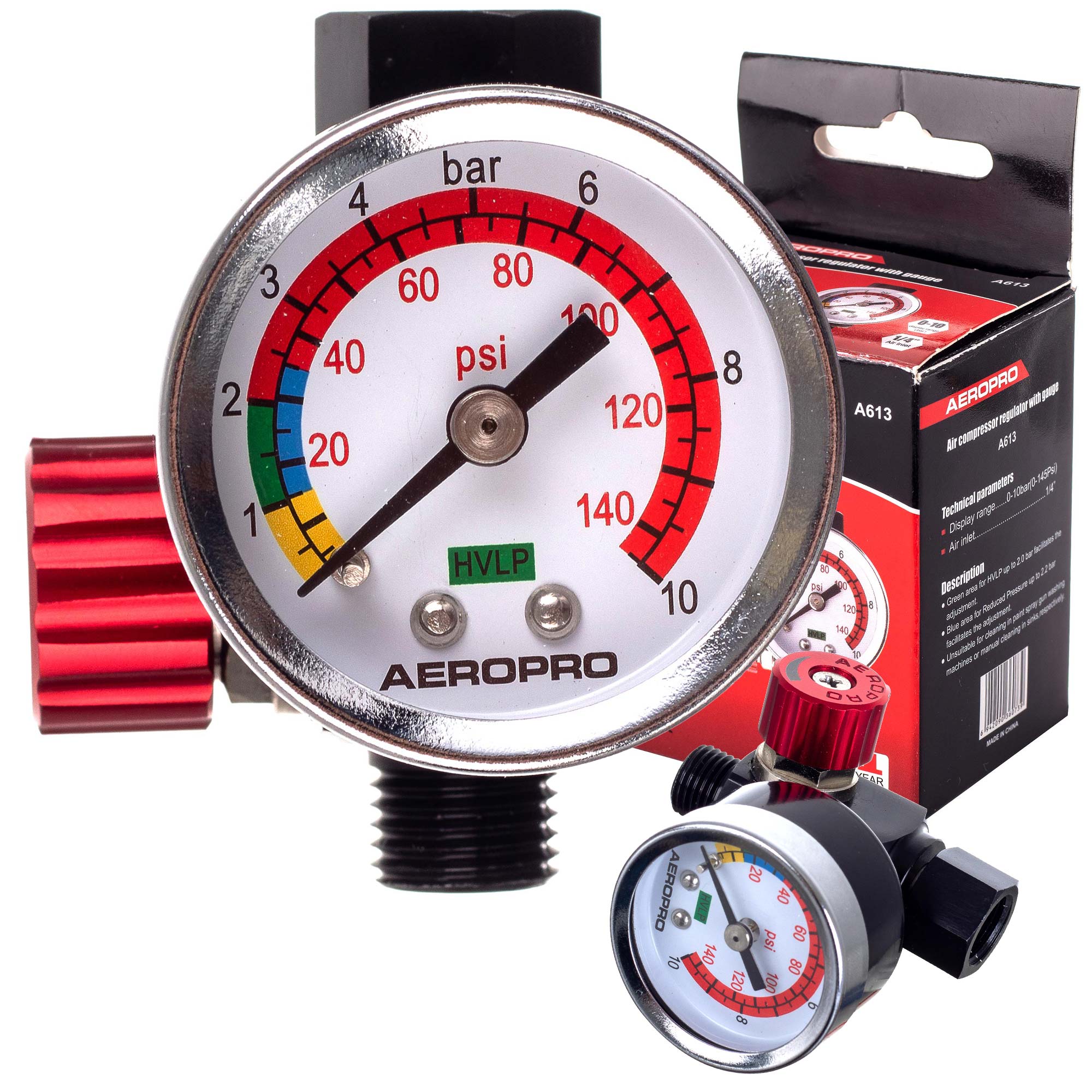 Redukce tlaku stříkací pistole, AEROPRO A613 PREMIUM 1/4 MINI
