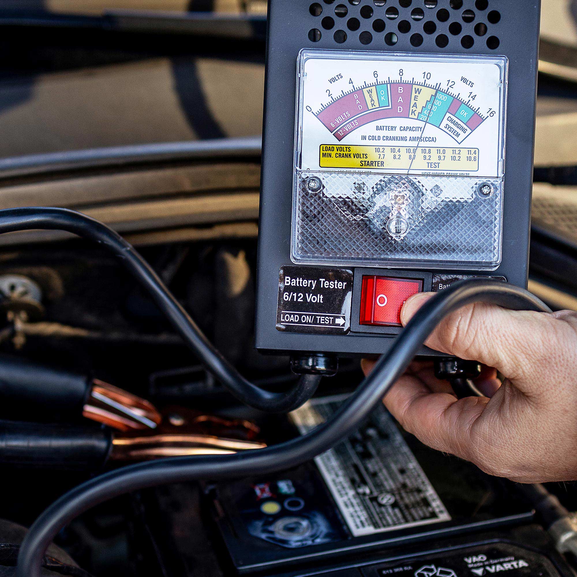 Analogový zkoušeč měřiče baterie 6 12V