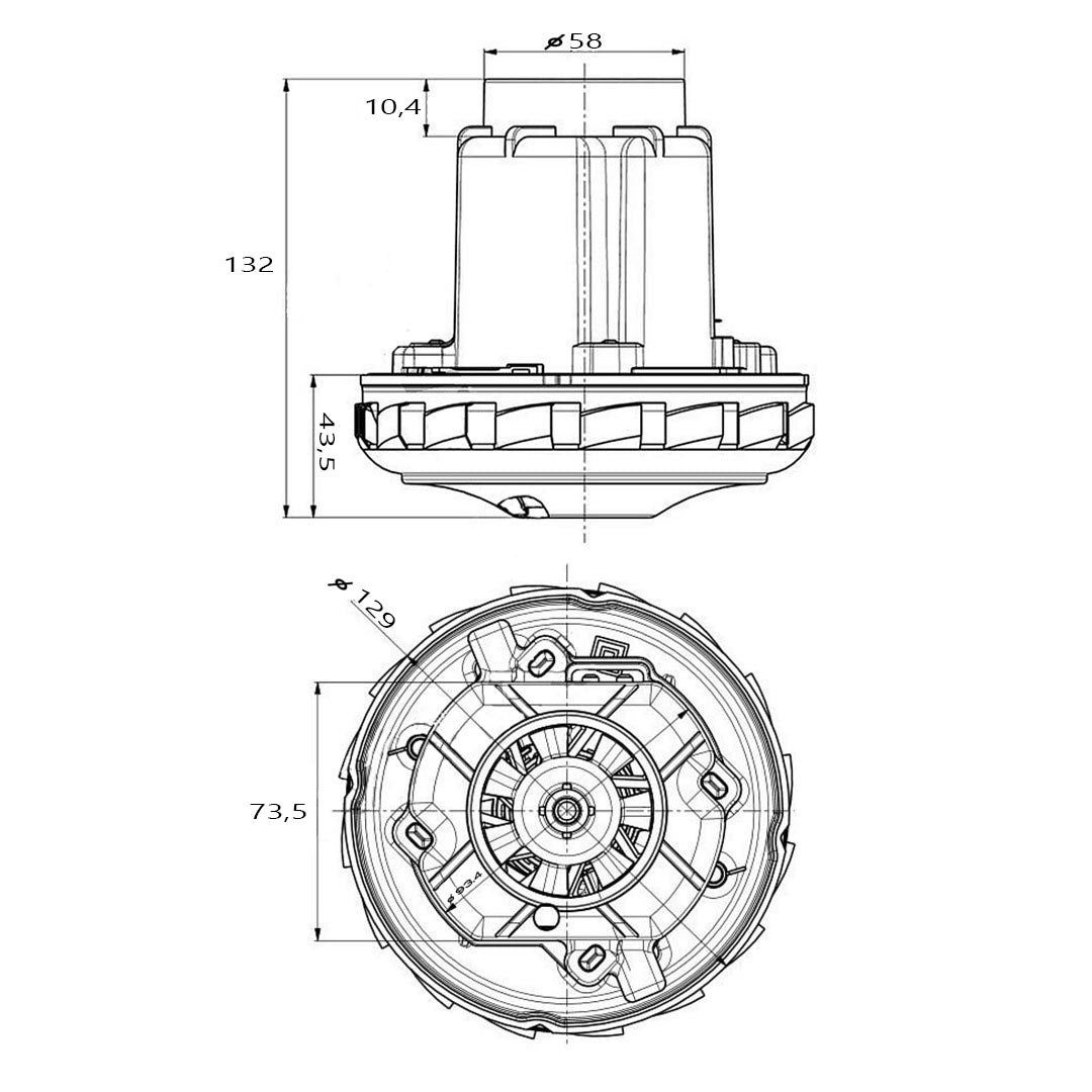 Motor pro vysavač Bosch AEG Zelmer 1400W