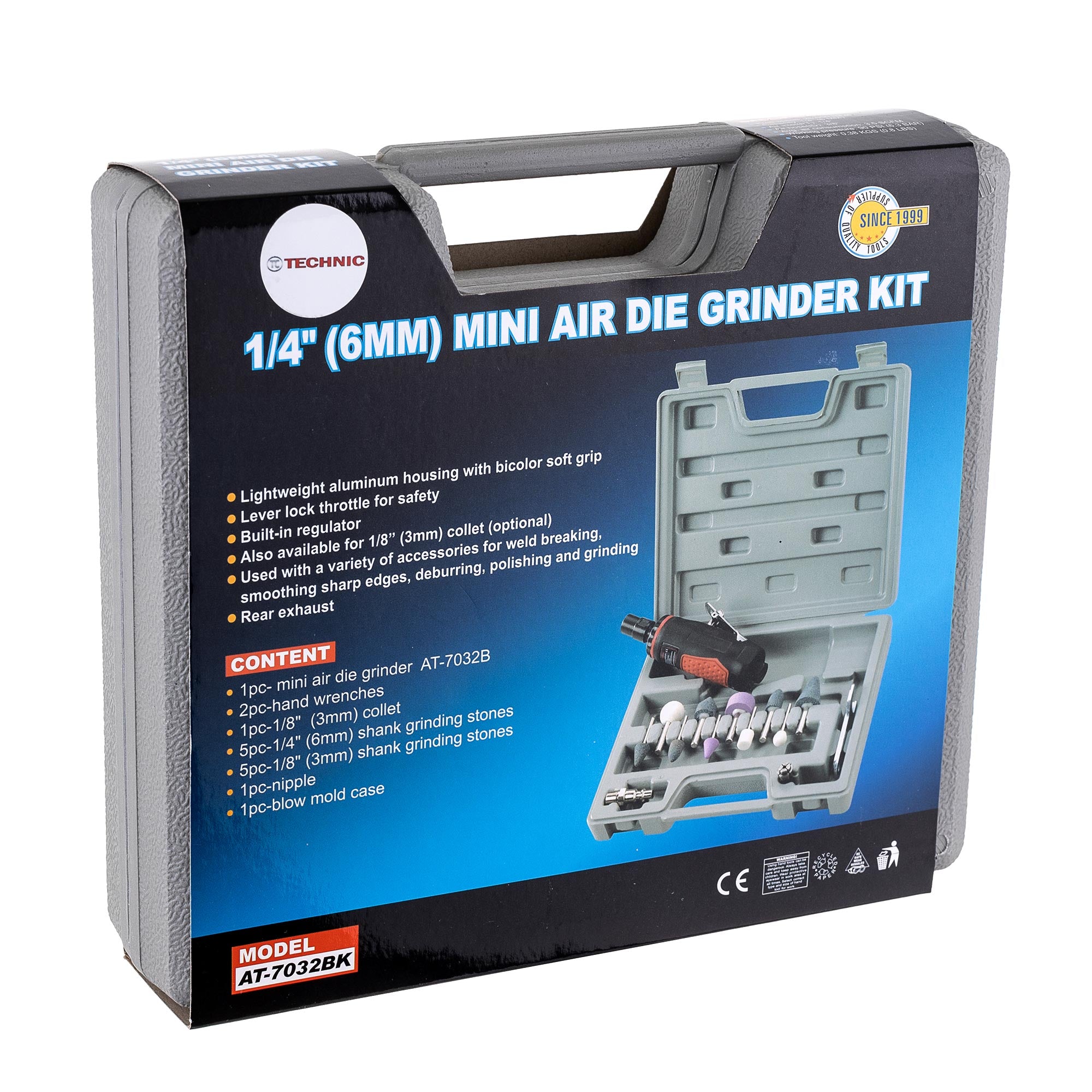 Sada Pneumatická stopková bruska, rovná,