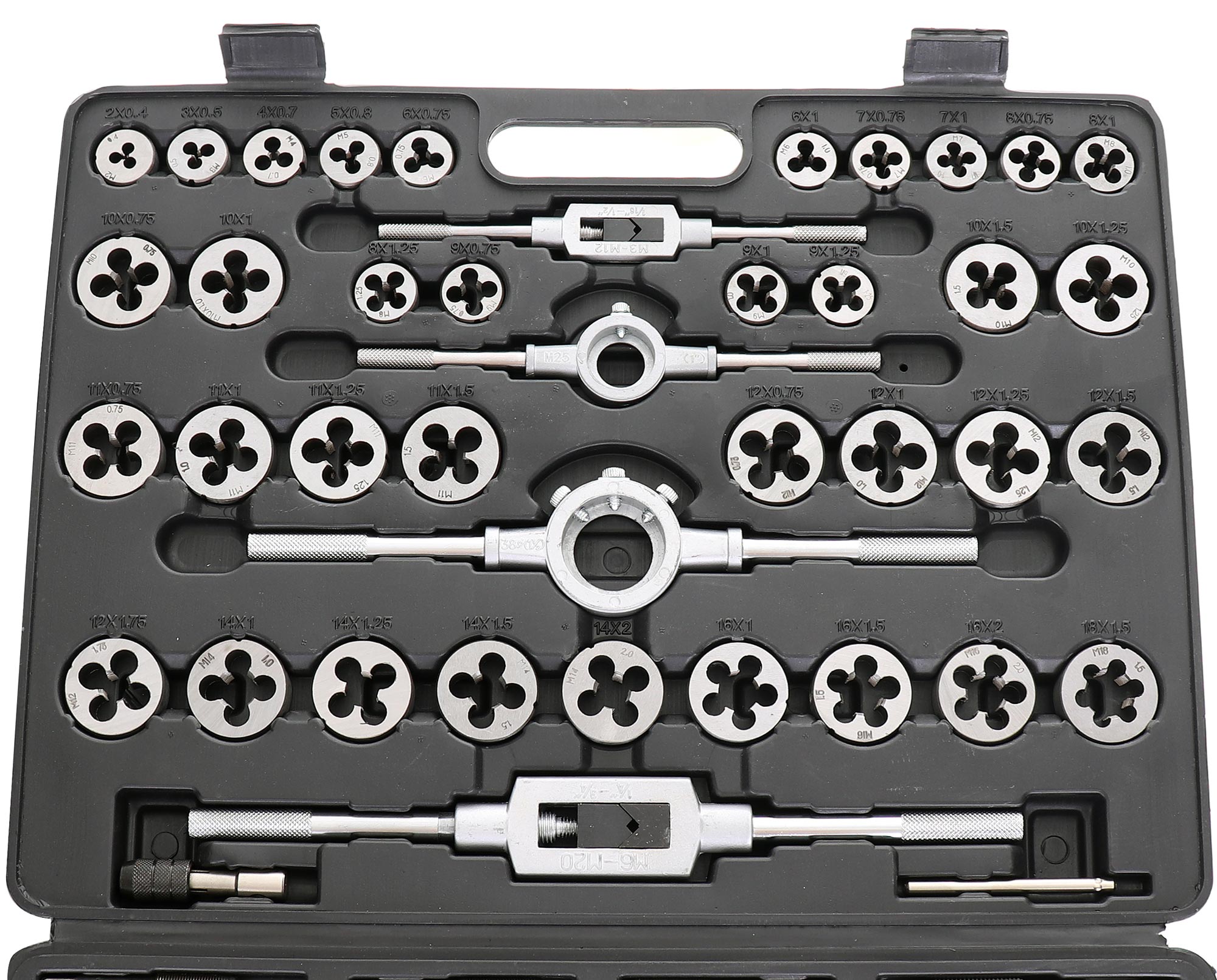 Sada závitníků a matric M2-M18 110 ks. Wolframová ocel