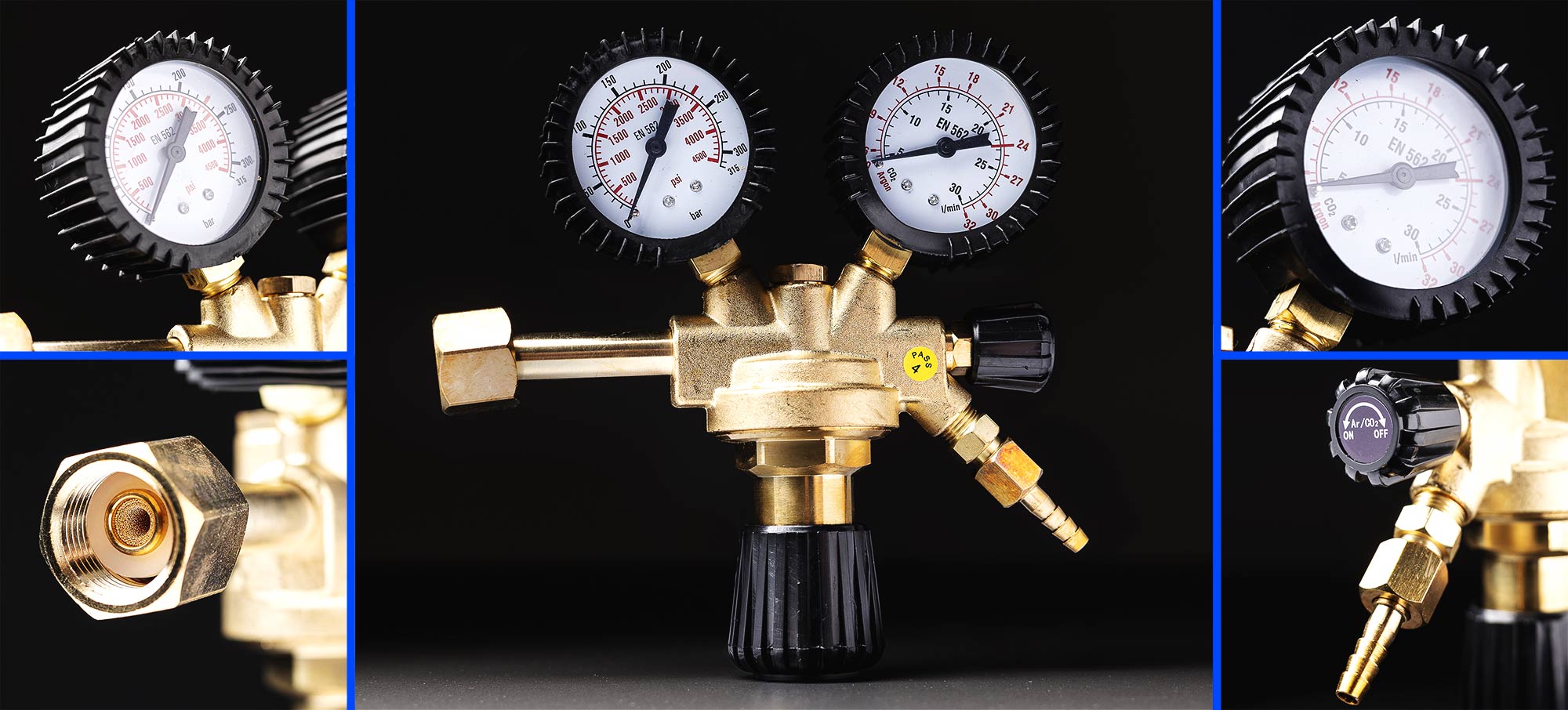 Argonový reduktor CO2 směs mig mag tig ventil