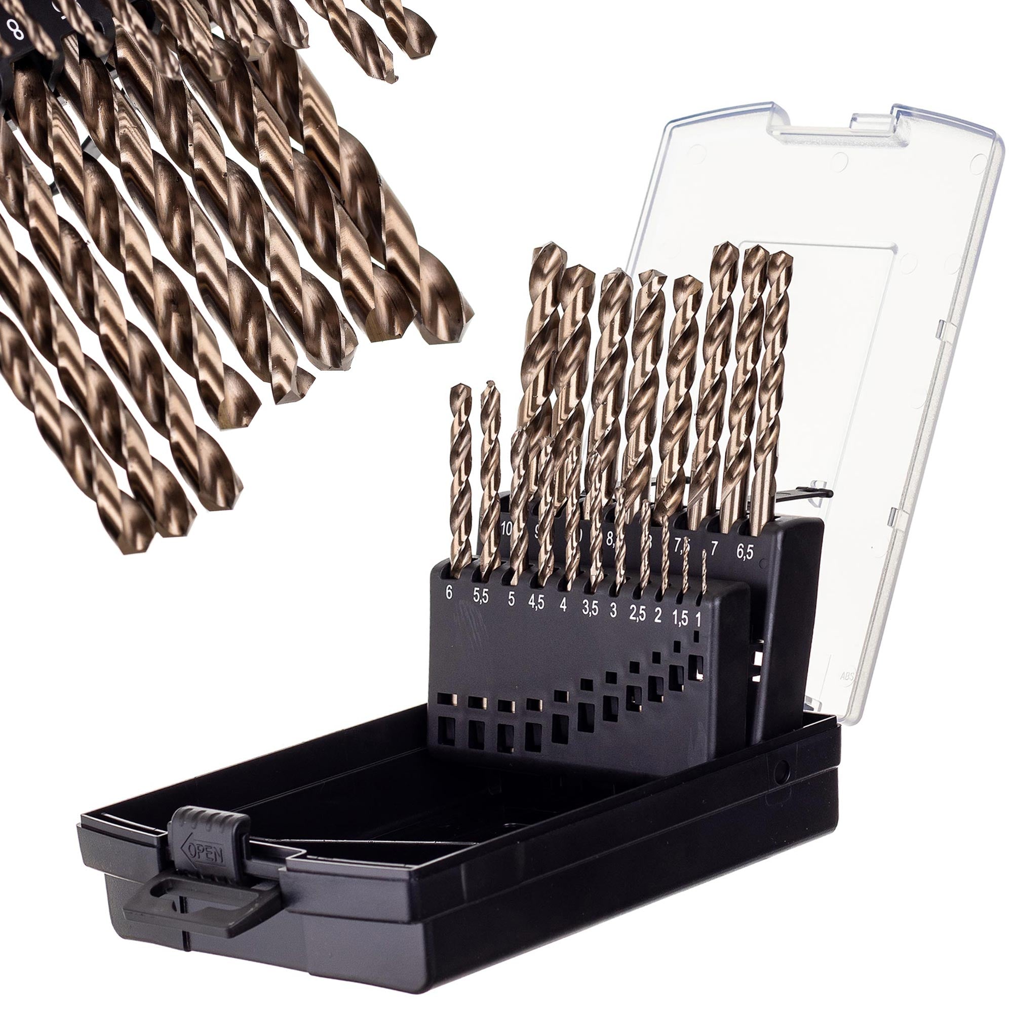 Kobaltové vrtáky HSS-CO METAL DRILLS 1-10mm 19el