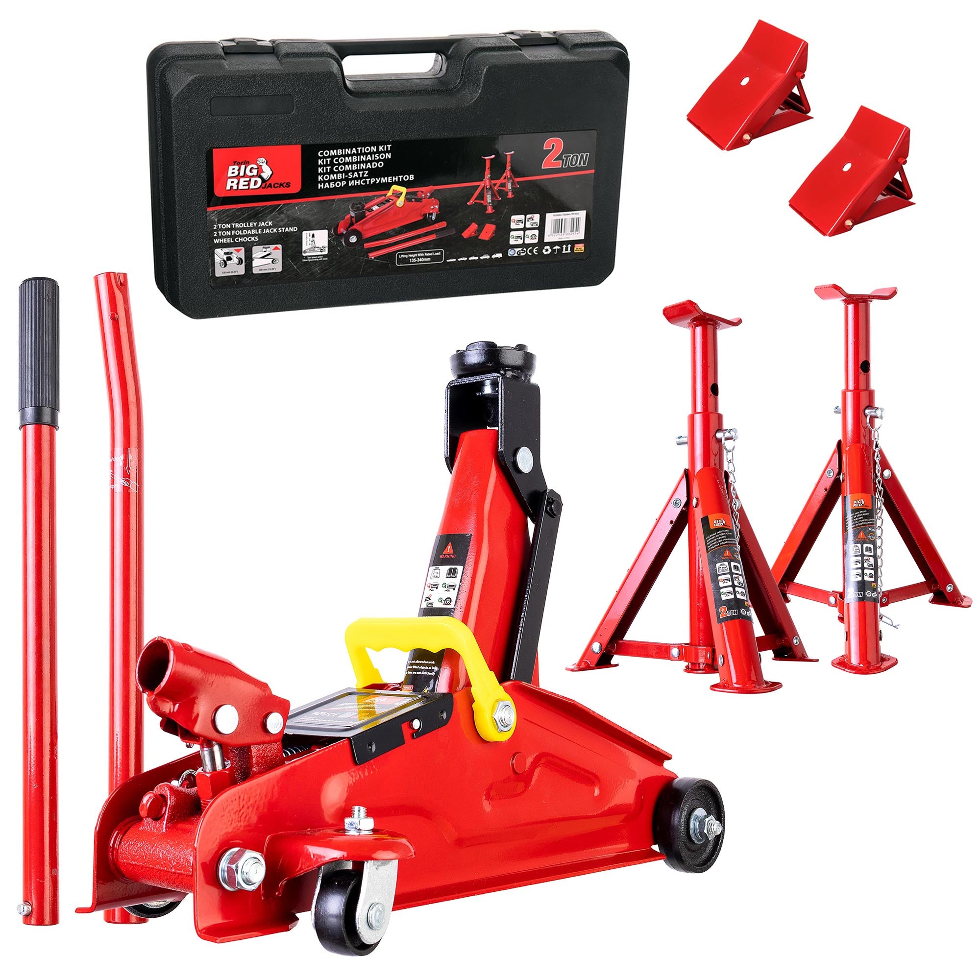 Frog Car Lift 135-340mm + zvedáky + klíny + BIG RED kufr