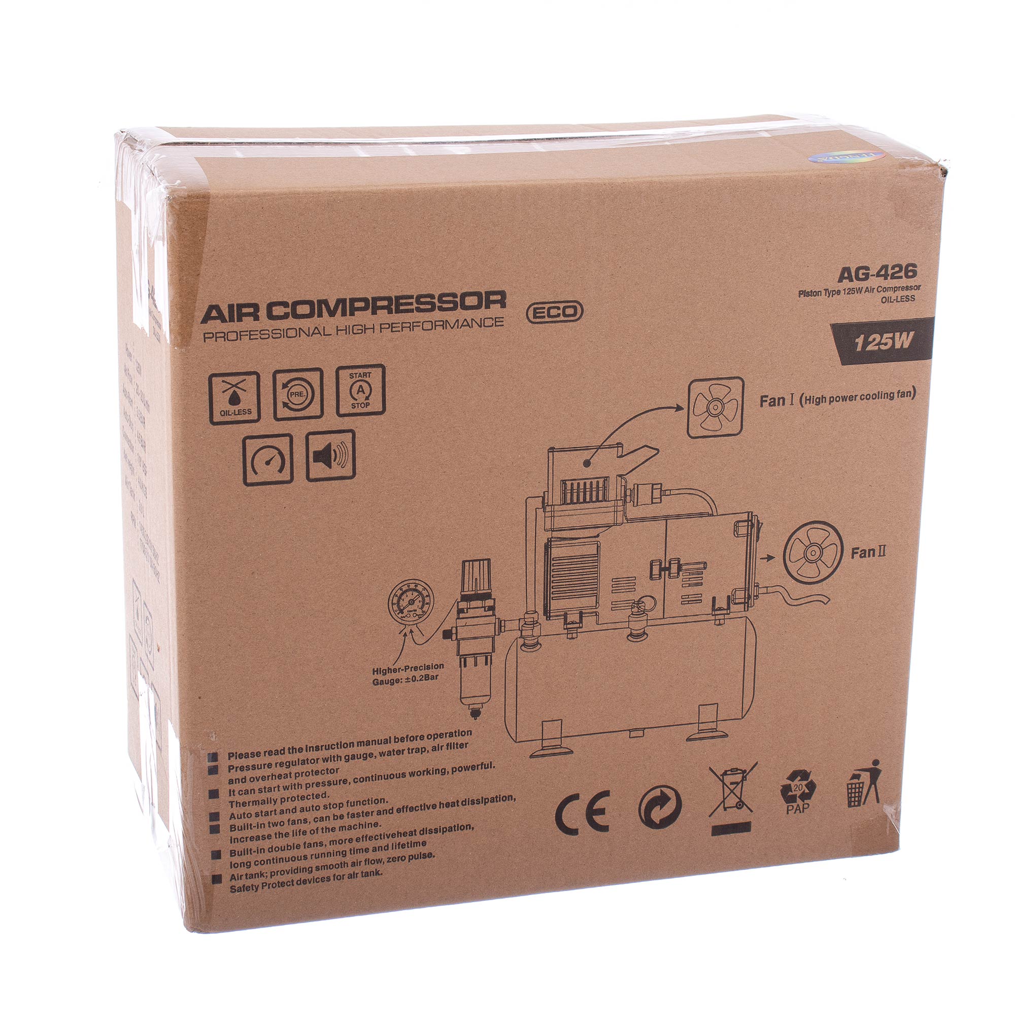 Kompresor pro Airbrush VÁLEC Dva ventilátory FENGDA