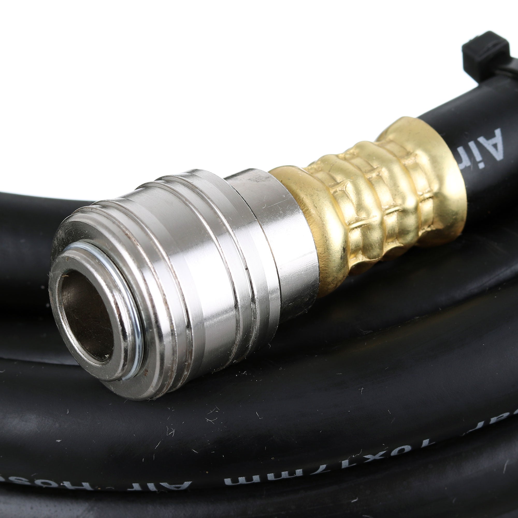 Pružná pneumatická hadice 10x17mm 20m pryžová s rychlospojkami