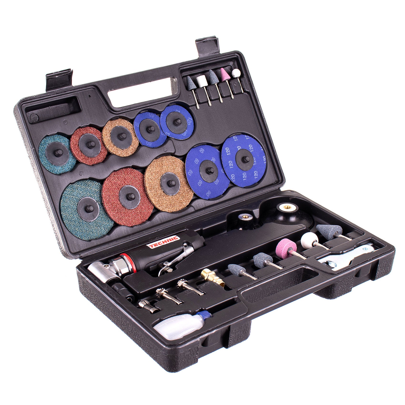 Pneumatická úhlová bruska + sada kotoučů