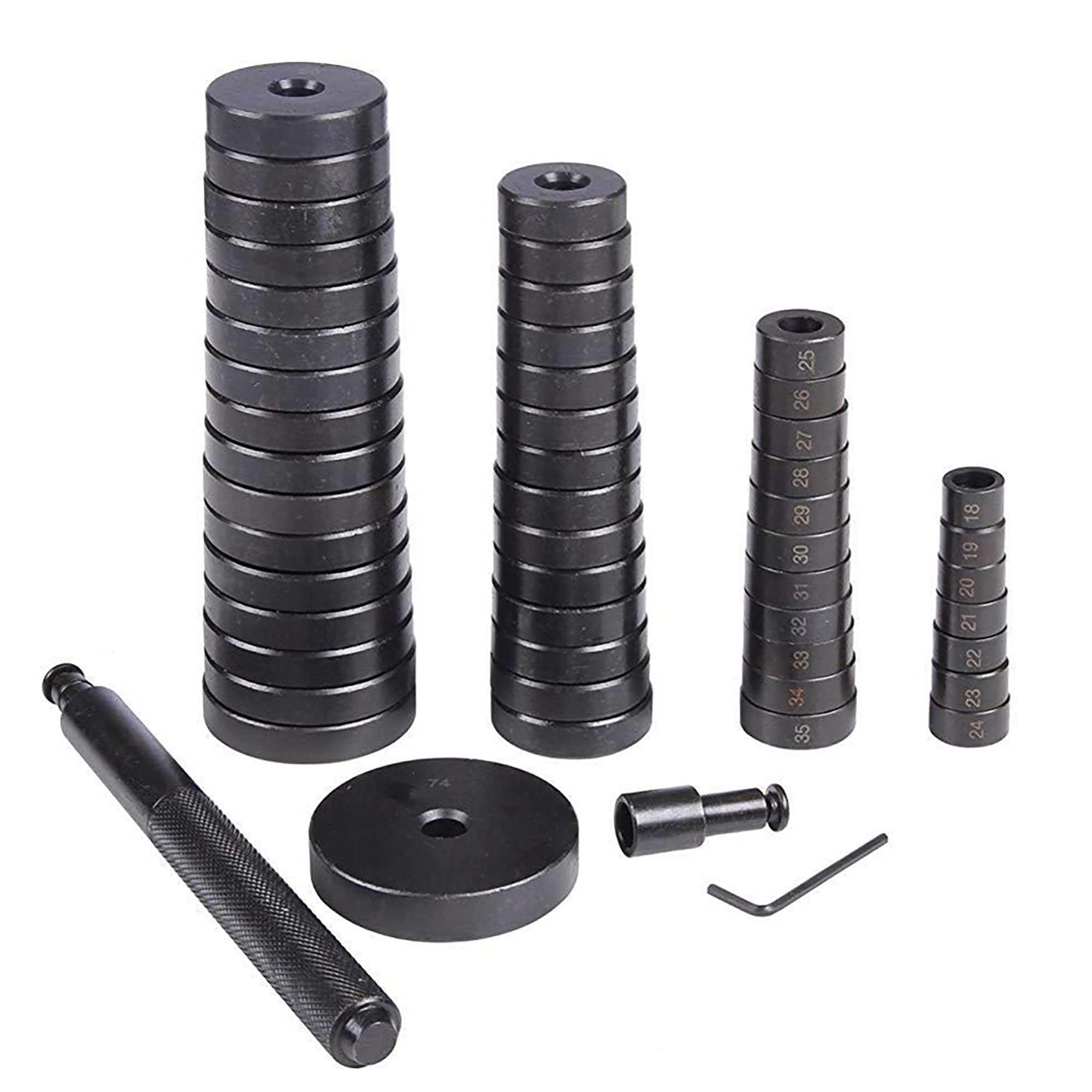 Adaptéry pro lisovací pouzdra Ložiskový vytahovač 18-74mm 52 el Kompletní sada vytahovačů