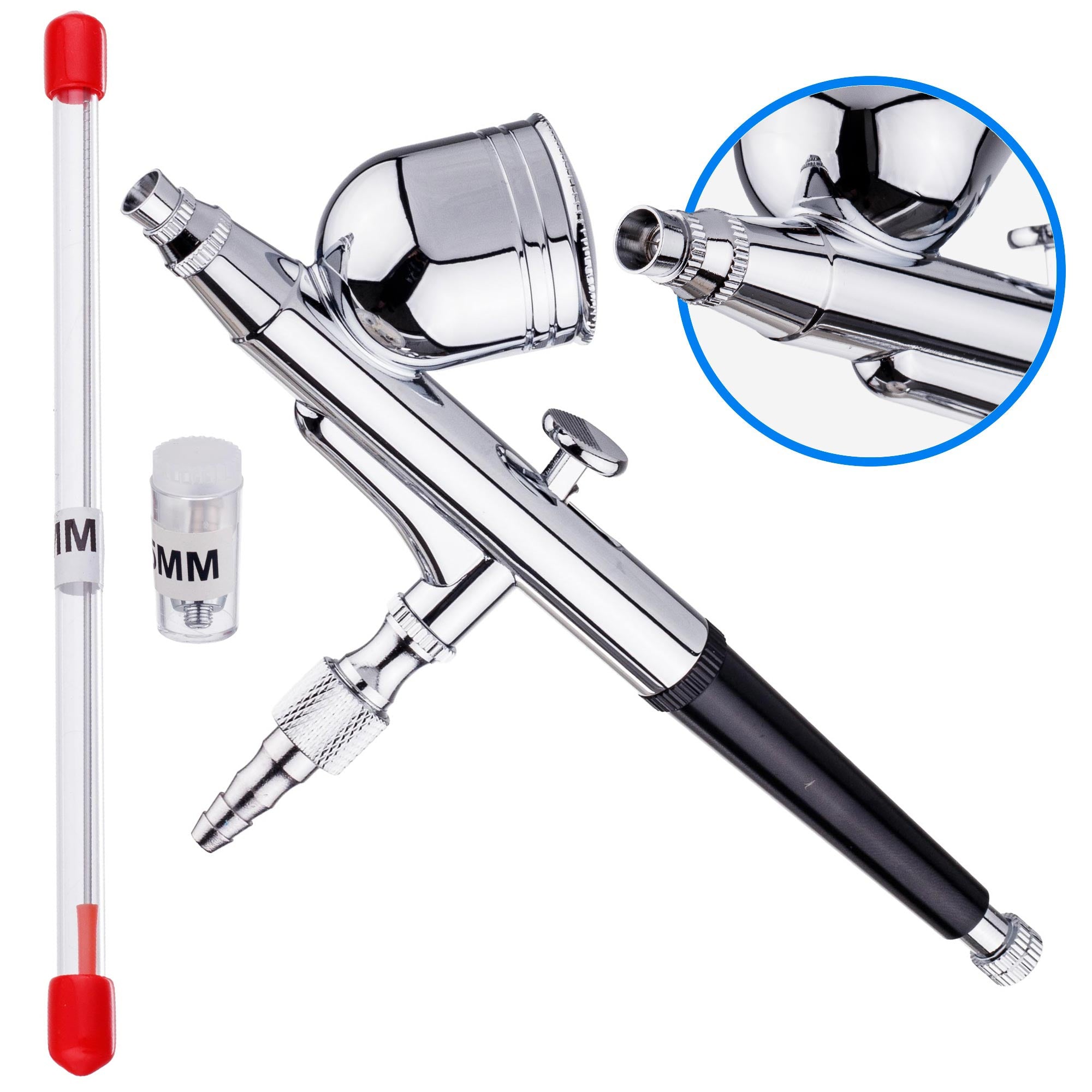 Airbrush pistole AB-130 s tryskou 0,3mm + 0,2 mm nadrz 7cm3 profesionalni DUAL ACTION