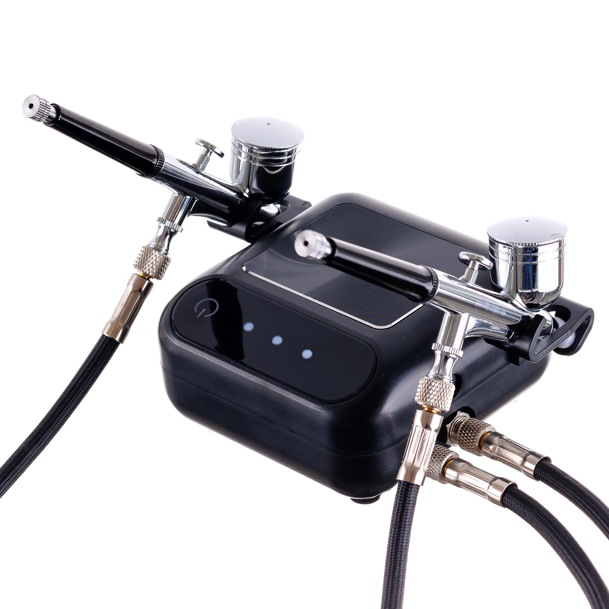 Kompresor pro dva airbrushe, 2x airbrush 0.3, hadice 170cm AUTO STOP nastavení