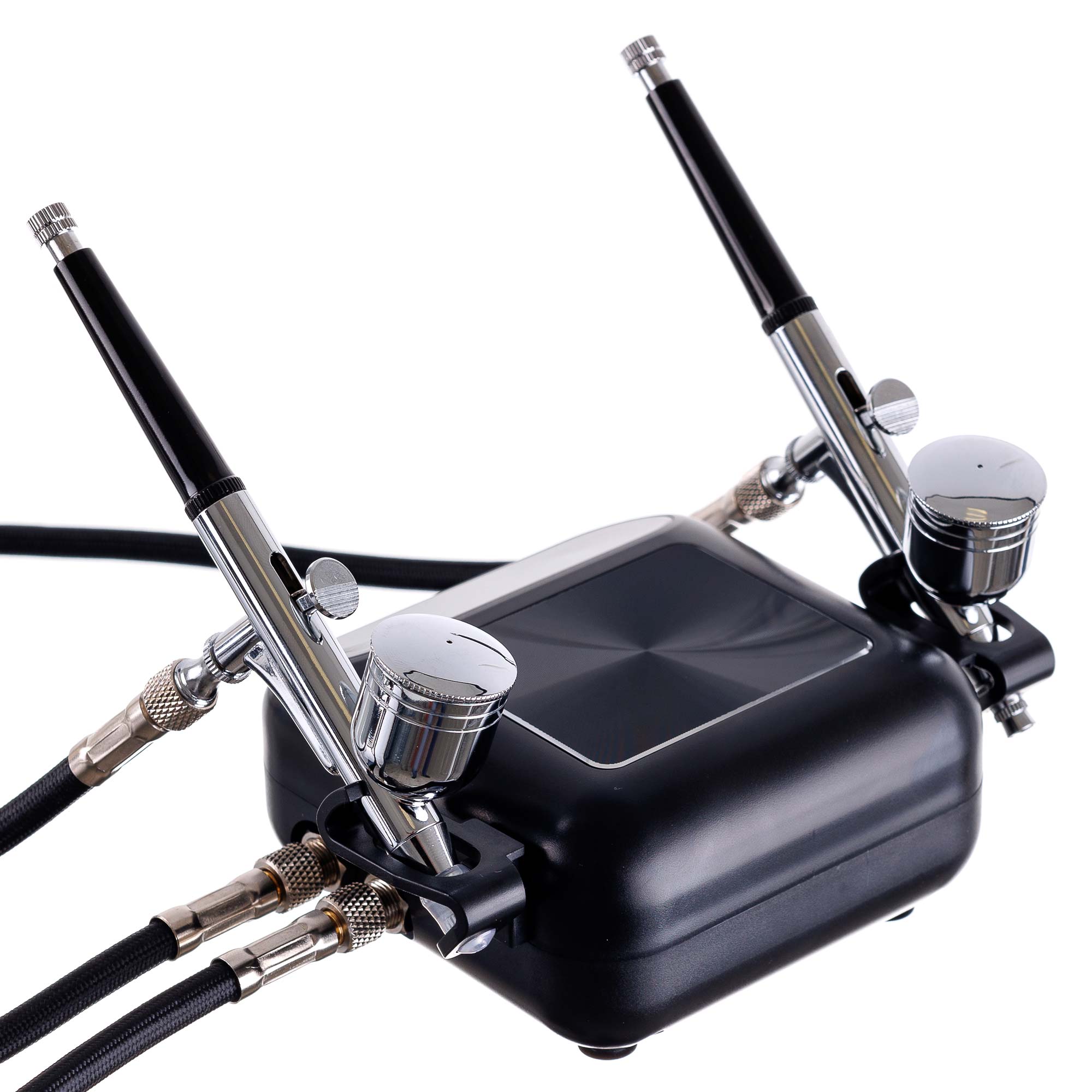 Kompresor pro dva airbrushe, 2x airbrush 0.3, hadice 170cm AUTO STOP nastavení