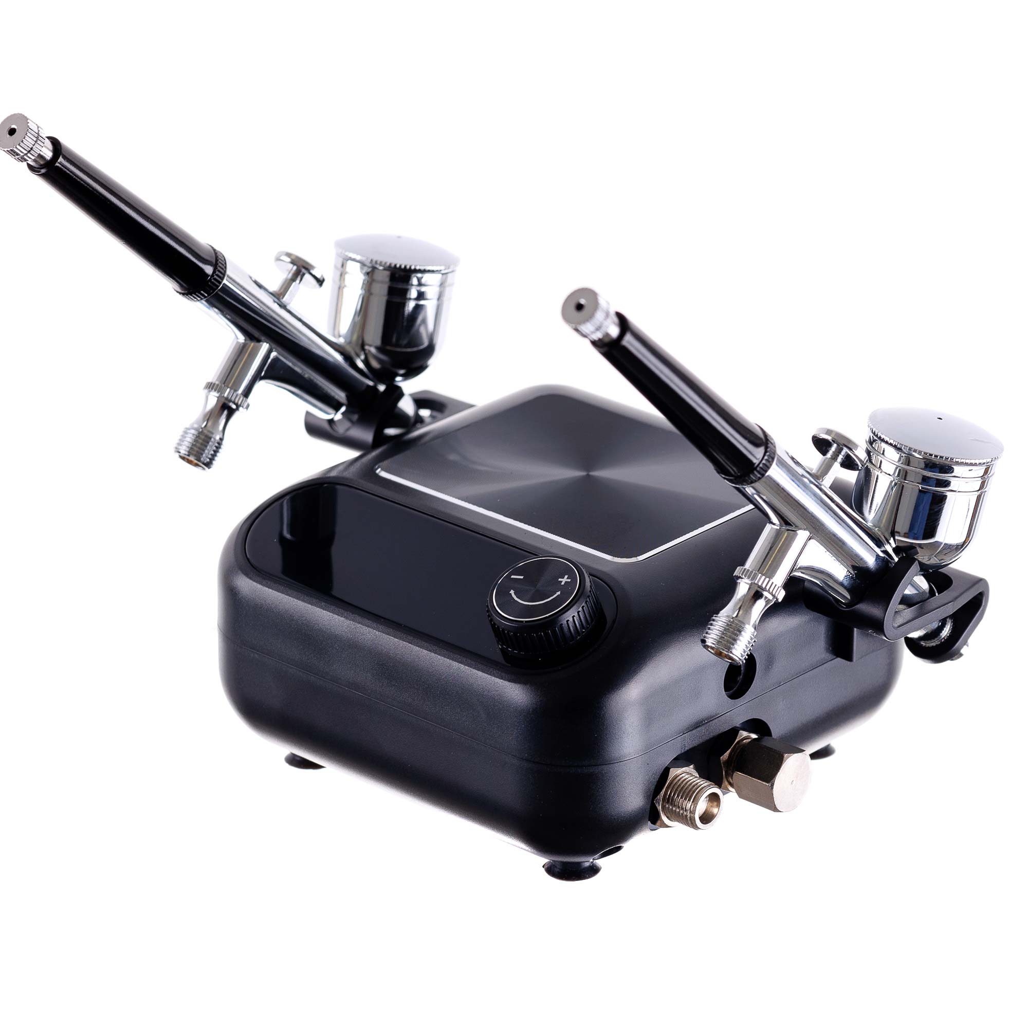 Tichý kompresor pro DVA Airbrush, 2x Airbrush 0,3, Hadice 170cm, Nastav.