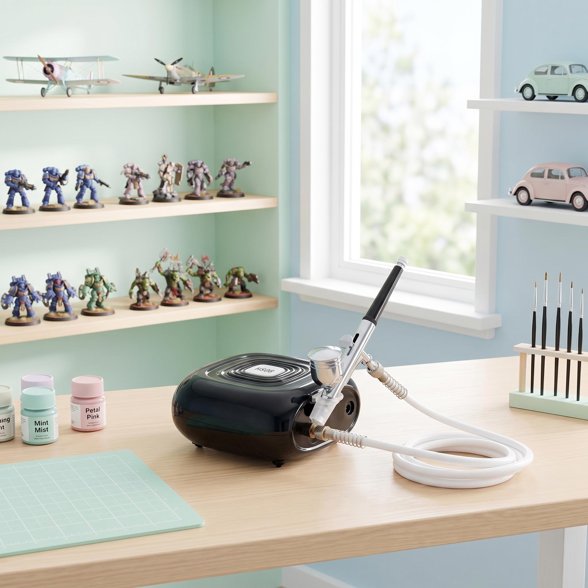 Kompresor s Airbrushem Pro Modelarstvi HS08-6 Auto Start Stop