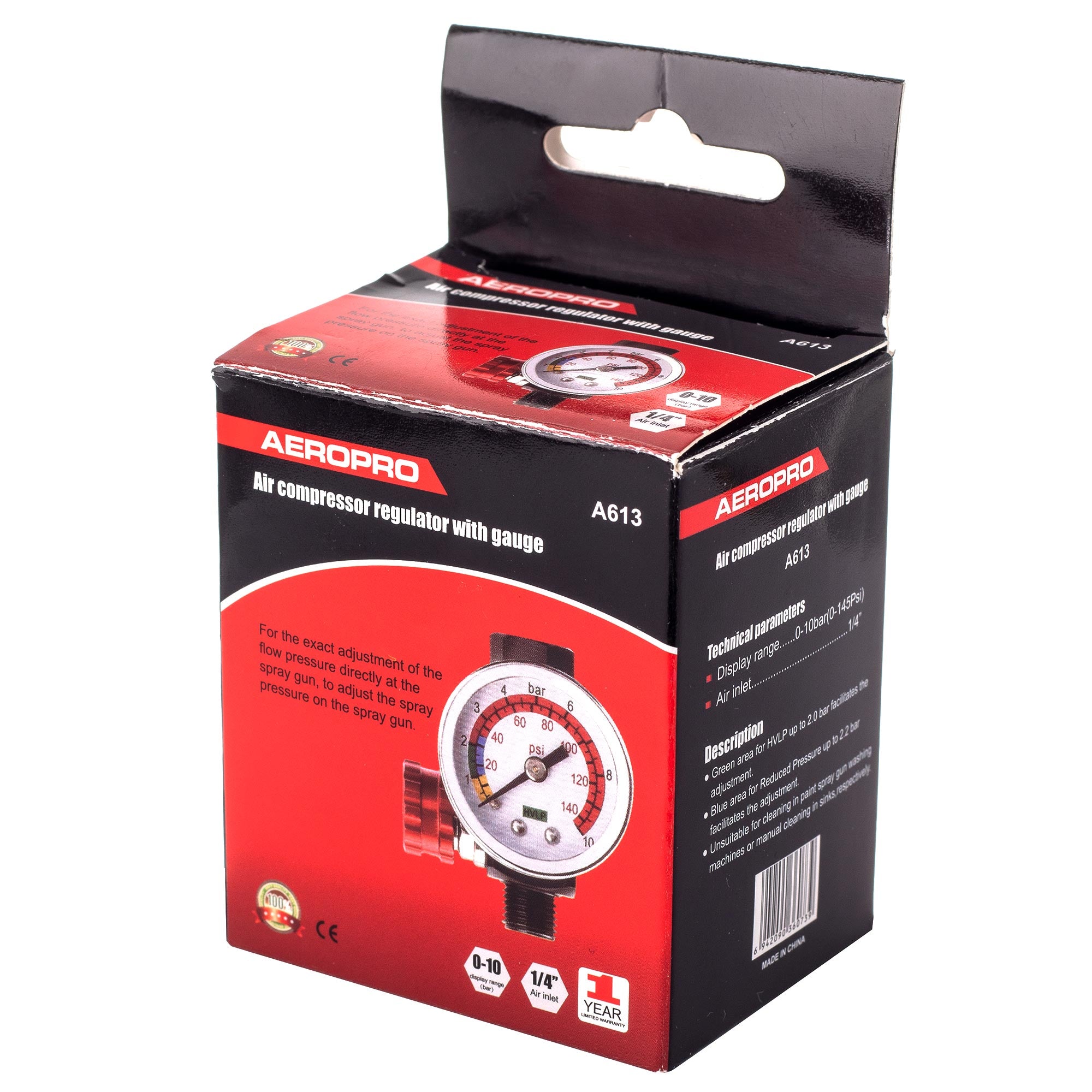 Redukce tlaku stříkací pistole, AEROPRO A613 PREMIUM 1/4 MINI