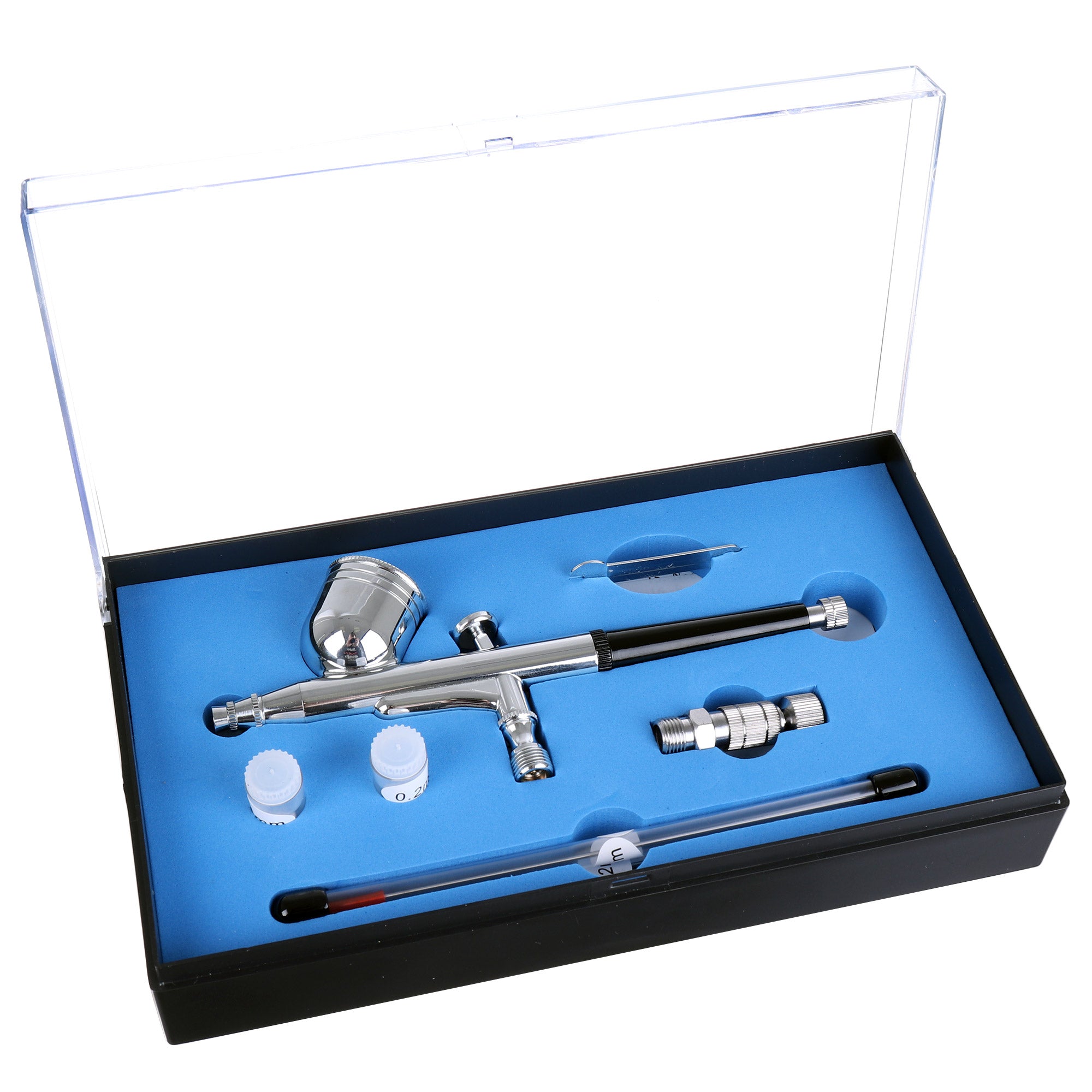 Modelovací airbrush, 3x trysky 0,2 0,3 0,5 + rychlospojka