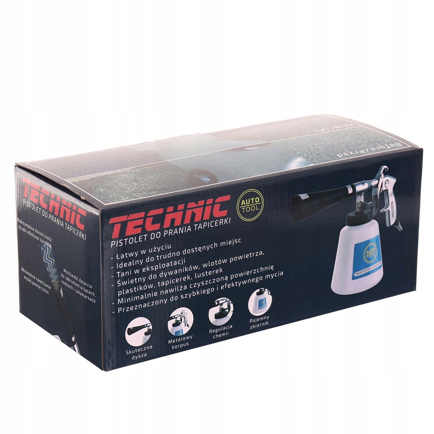 Pistole na mytí čalounění sedadel automobilu Kovová tryska s efektem TORNADO