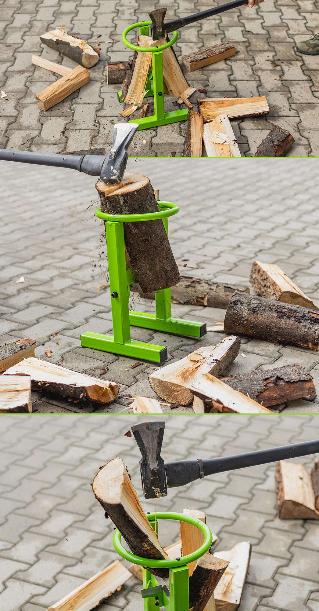 Stojan na štípání palivového dřeva Ruční štěpkovač Štěpkovač na palivové dřevo Double