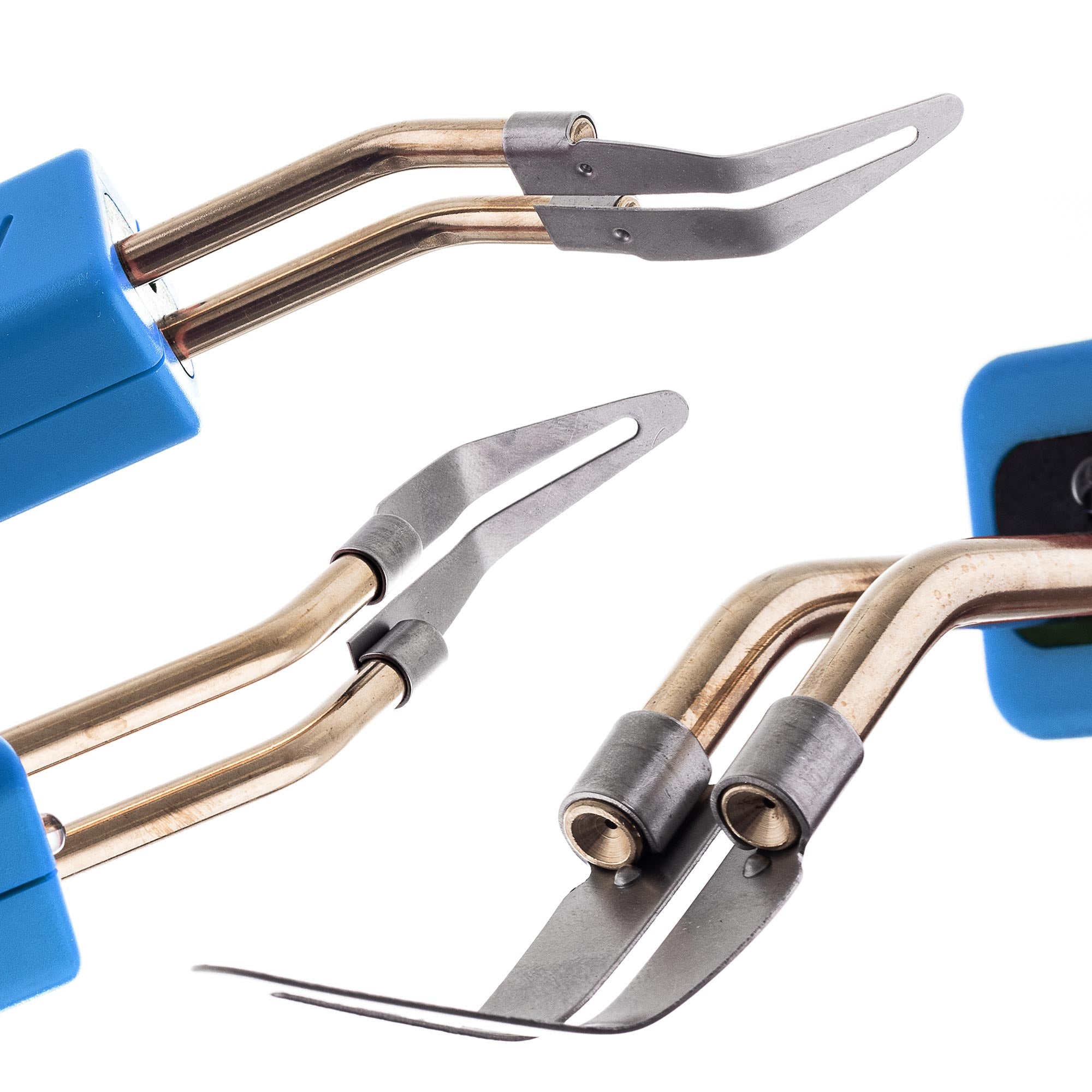 Zarovnávací žehlička se železnou čepelí pro svářečku plastů se sponkami