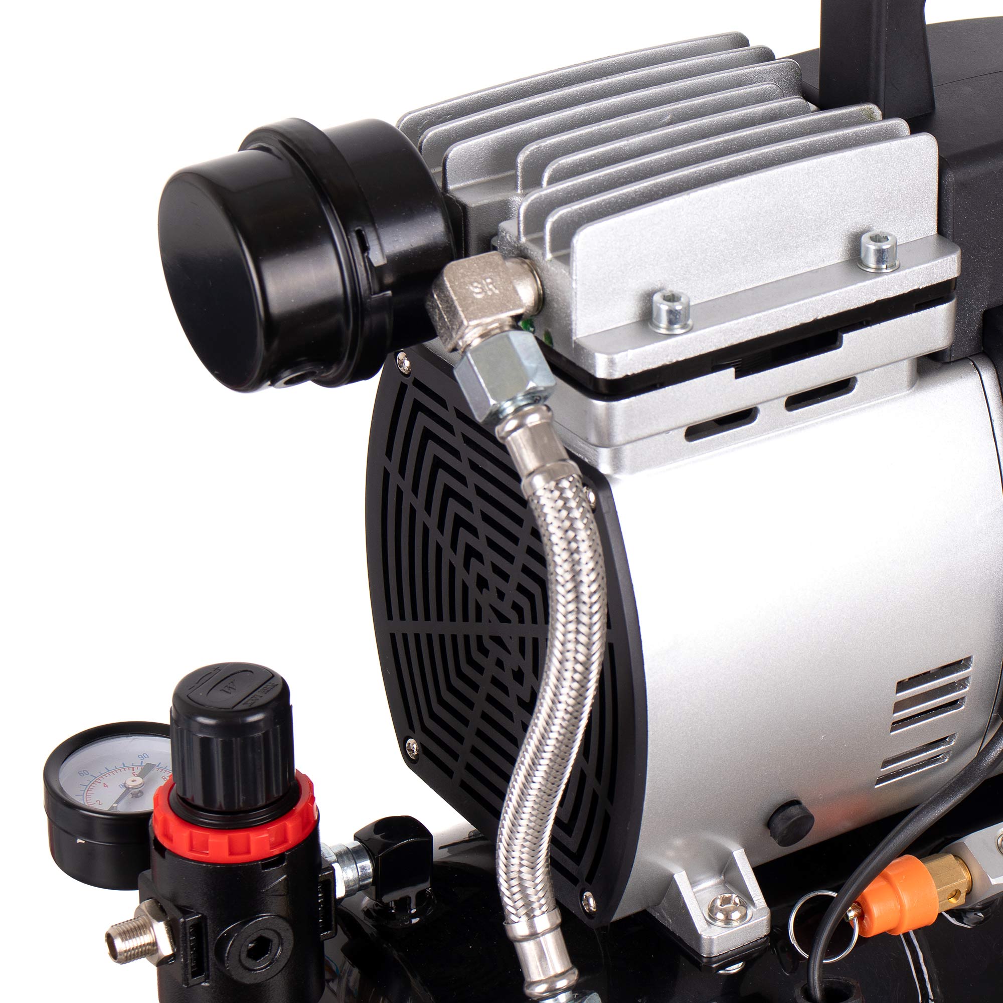 Výkonný Airbrush kompresor, 4L válec 350W Max 4 BAR 44 l/min Redukční filtr