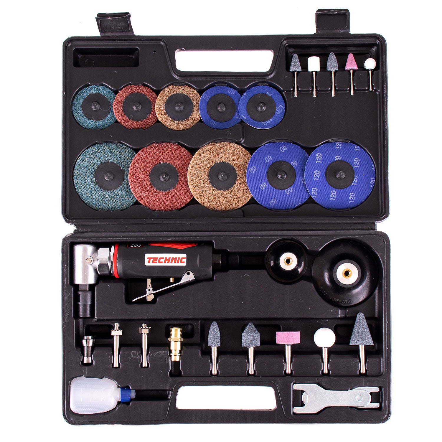 Pneumatická úhlová bruska + sada kotoučů