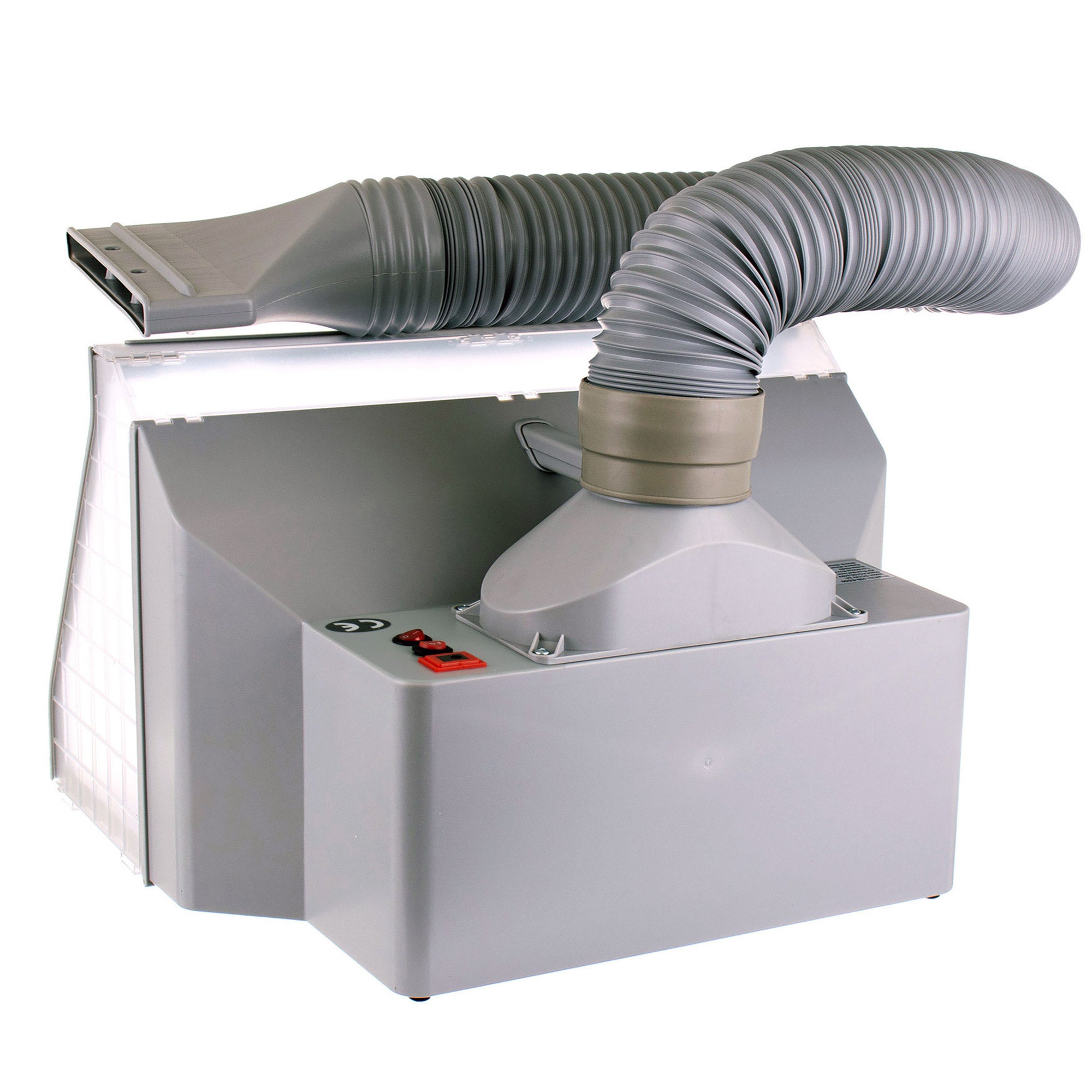 Modelovací kabina - Stříkací box HS-E550LK - s osvětlením LED, s dvojitým ventilátorem a rotačním stojanem - pro airbrush modeláře