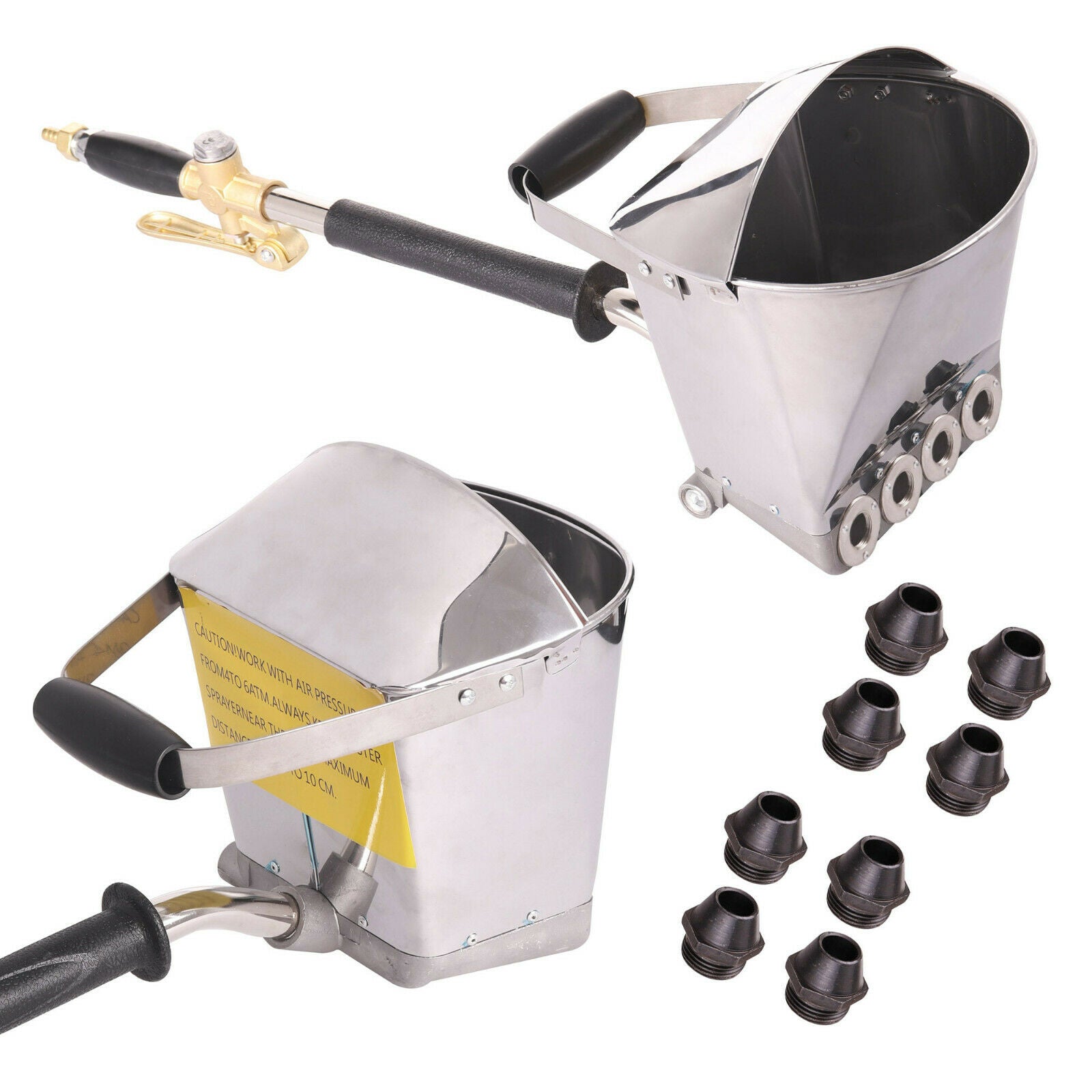 TECHNIC D011C Pneumatická omítací pistole na omítky s krytem + 8 kovové trysky