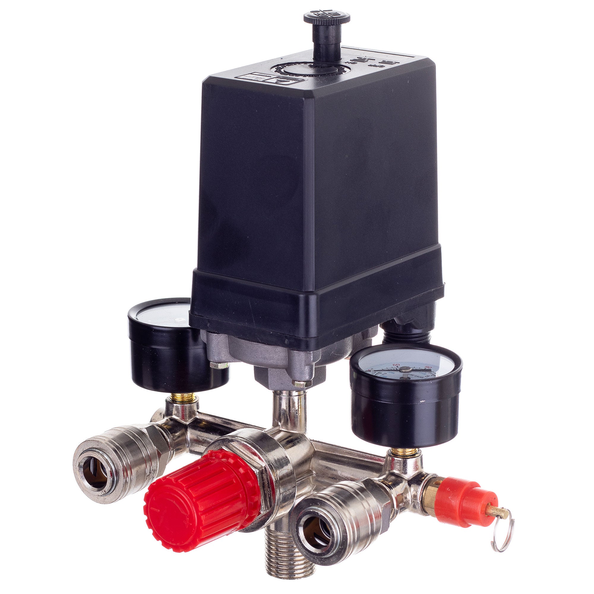 Tlakový spínač pro kompresory 1/2", 400V, Regulátor, 2x manometr, 2 x rychlospojka, PL-400 TC Technic