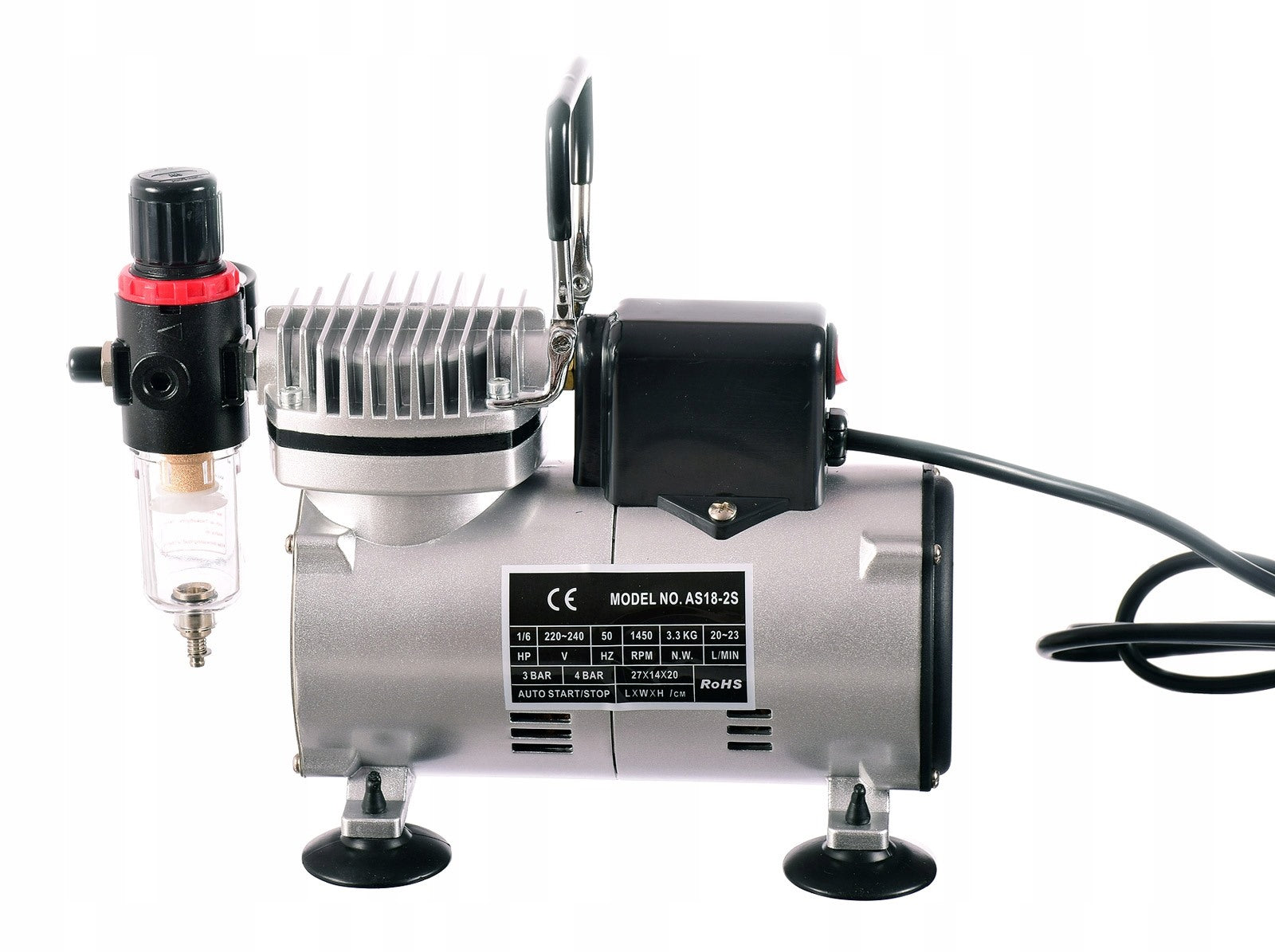 Airbrush kompresor LS18-2S, 23l/min, Vstup 1/8", ventilátor