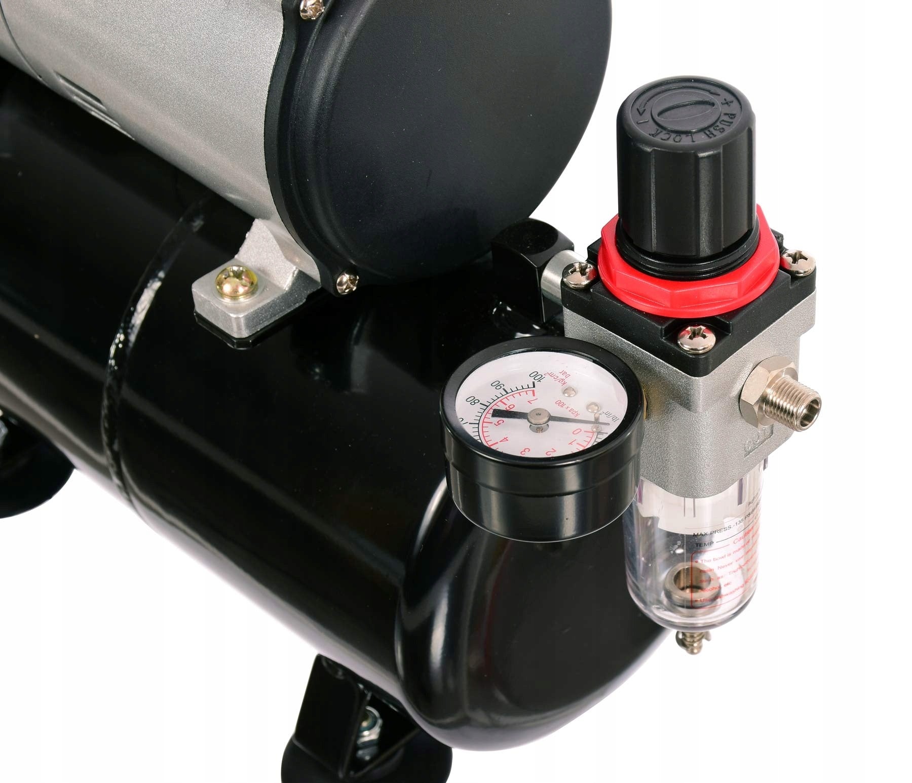 Airbrush kompresor FENGDA AS-189, až 6 barů, 3l nádrž, Vstup 1/8"