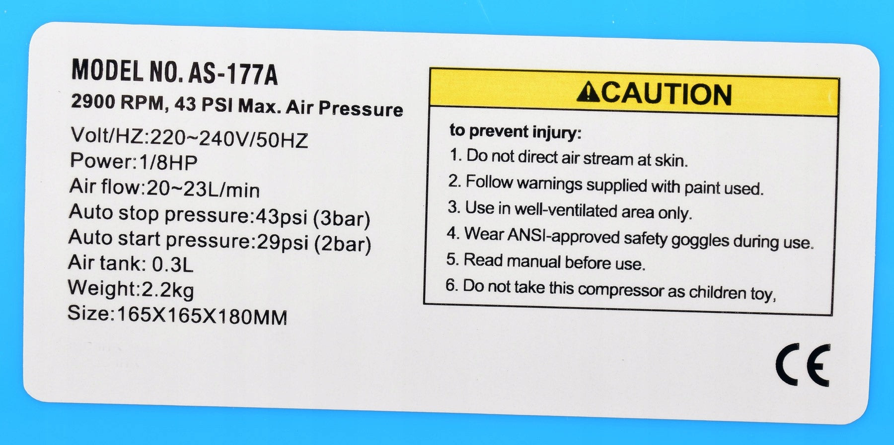 Airbrush kompresor FENGDA, AS-177A, 23l/min, Vstup 1/8", hadice s filtrem