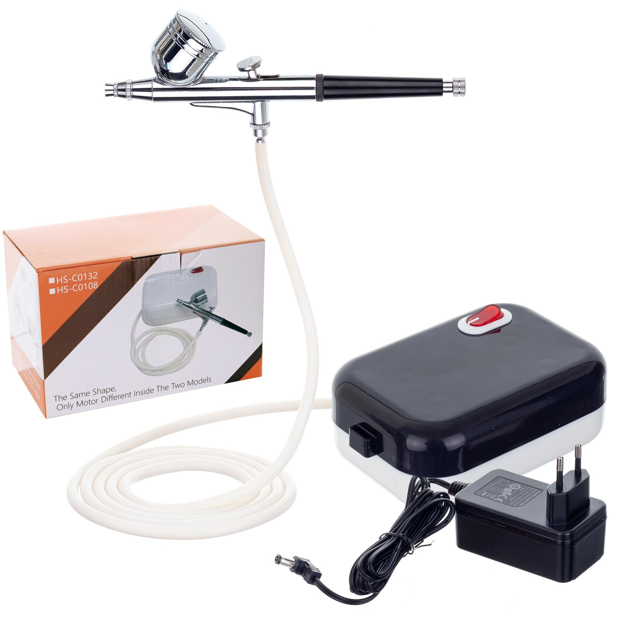 Mini Airbrush kompresor, HS-C0108K + Airbrush pistole HS-30 + Hadice