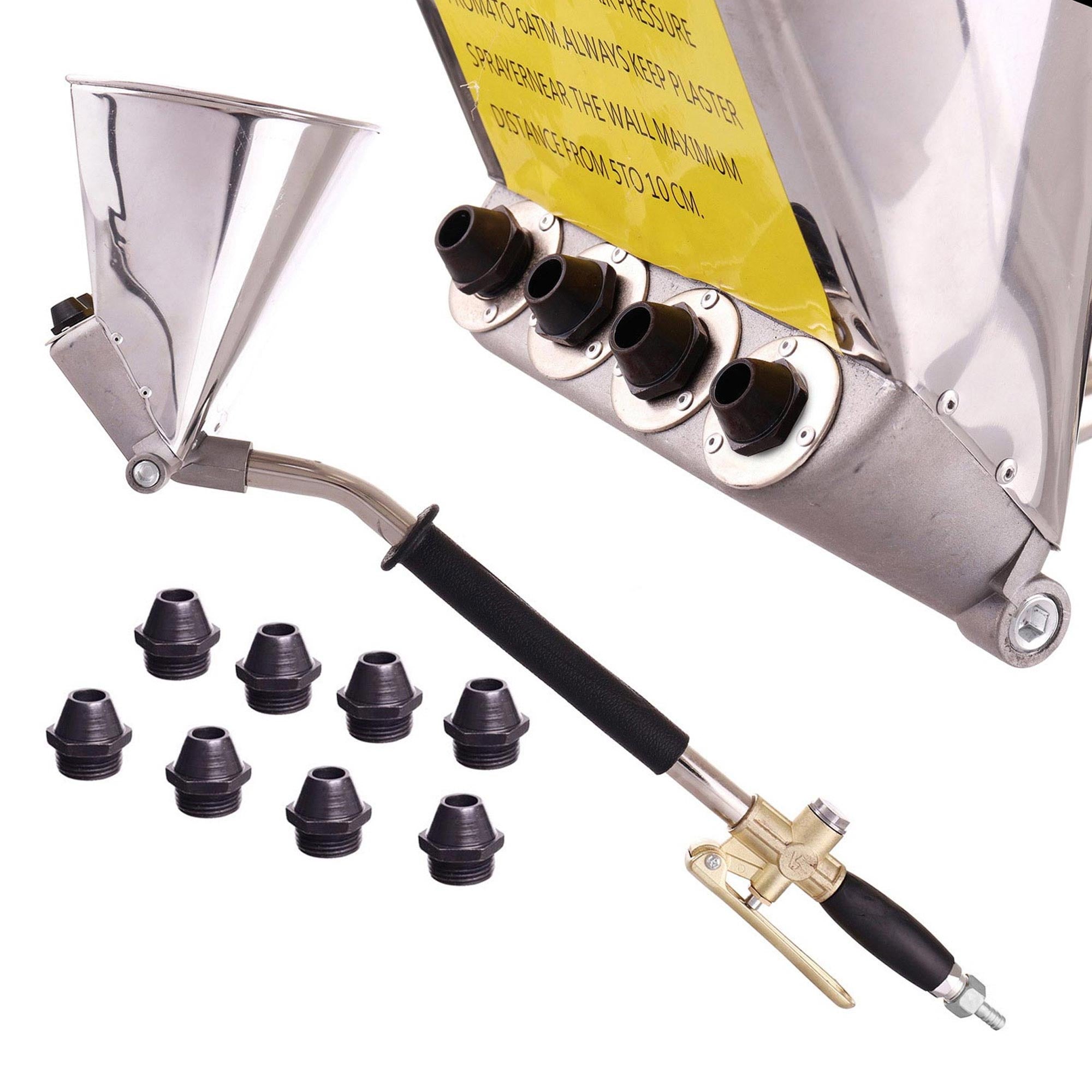 TECHNIC D011B Pneumatická omítací pistole na omítky strop + 8 kovové trysky