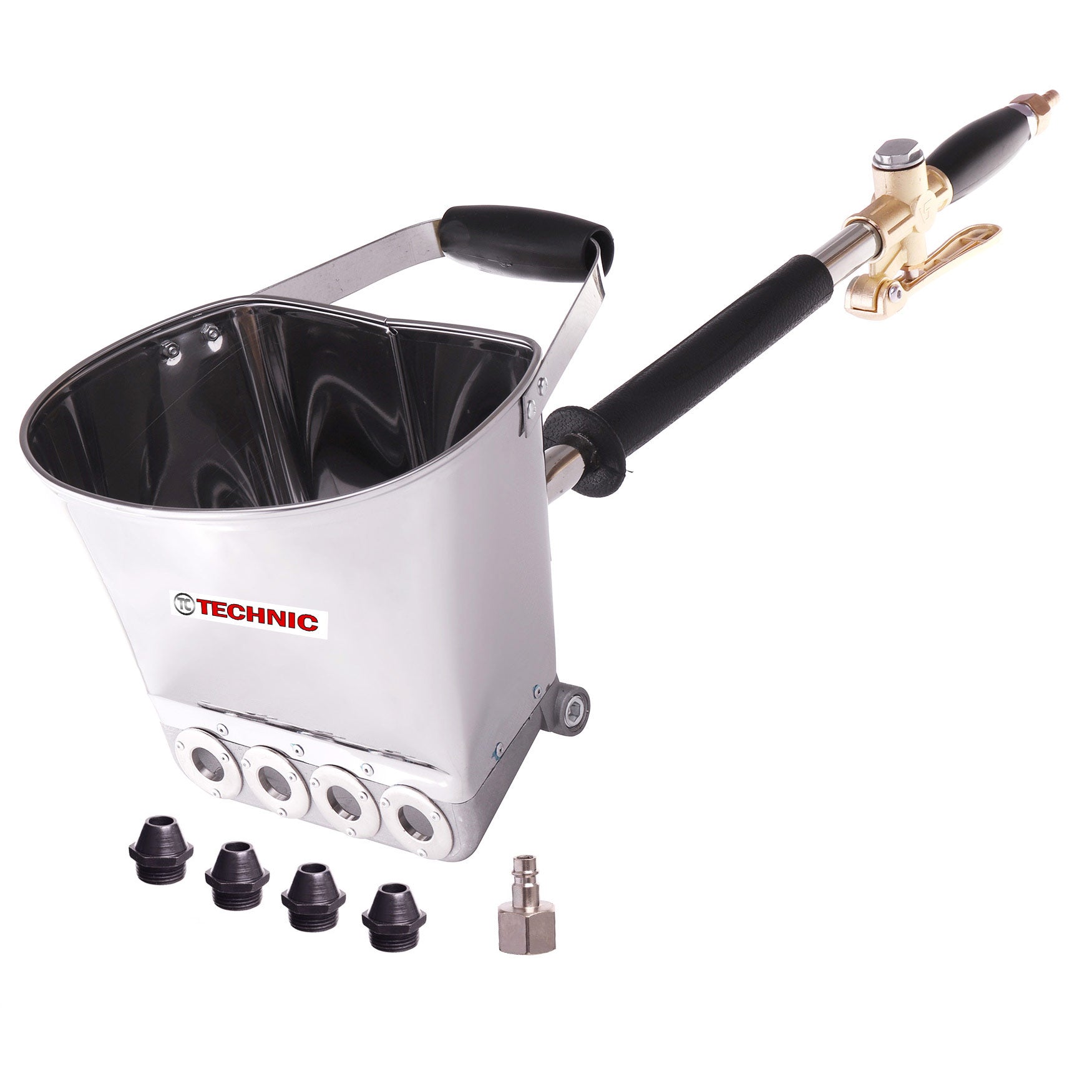 TECHNIC D011A Pneumatická omítací pistole na omítky + 8 kovové trysky