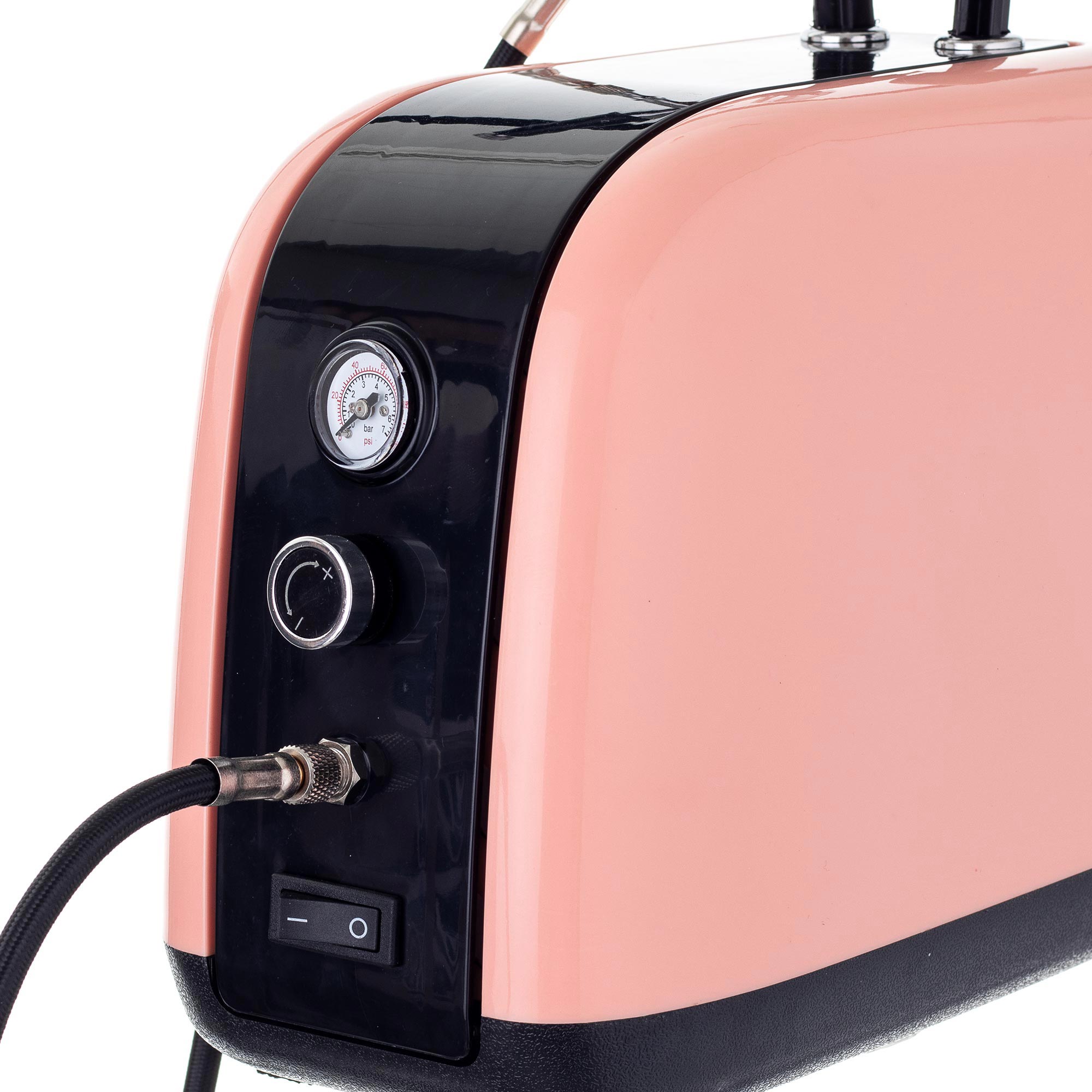 Airbrush kompresor, HS-386KP, 23l/min, Vstup 1/8", mtichý chod + airbrush pistole HS-30