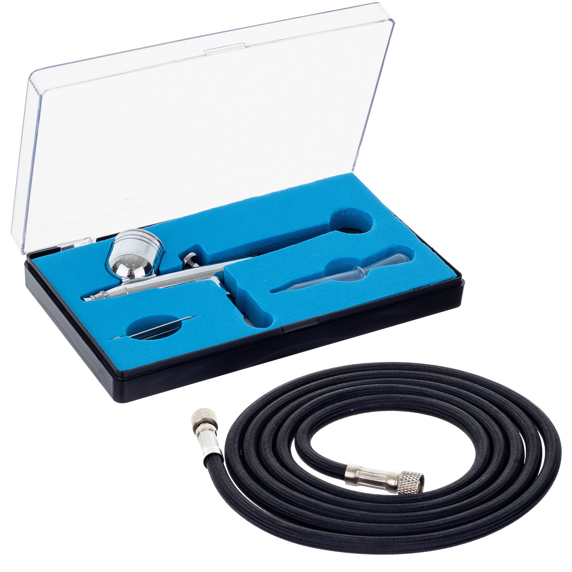 Airbrush kompresor FENGDA, AS16K, 13l/min, Vstup 1/8", s filtrem + hadice + airbrush pistole HS-30